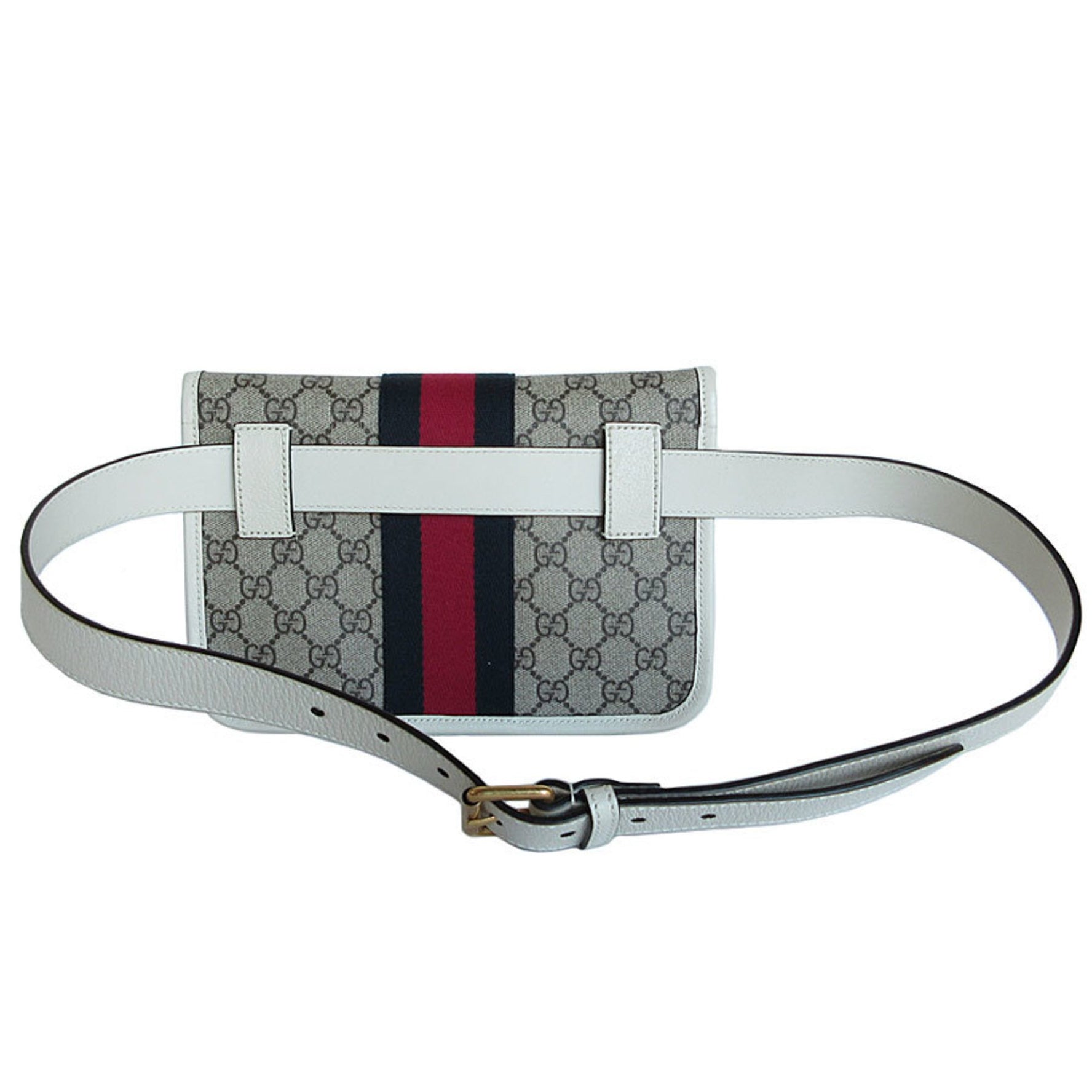 GUCCI Waist Bag Belt Ophidia GG Supreme Canvas Leather Beige Brown Off-White Gold Men's s0427a