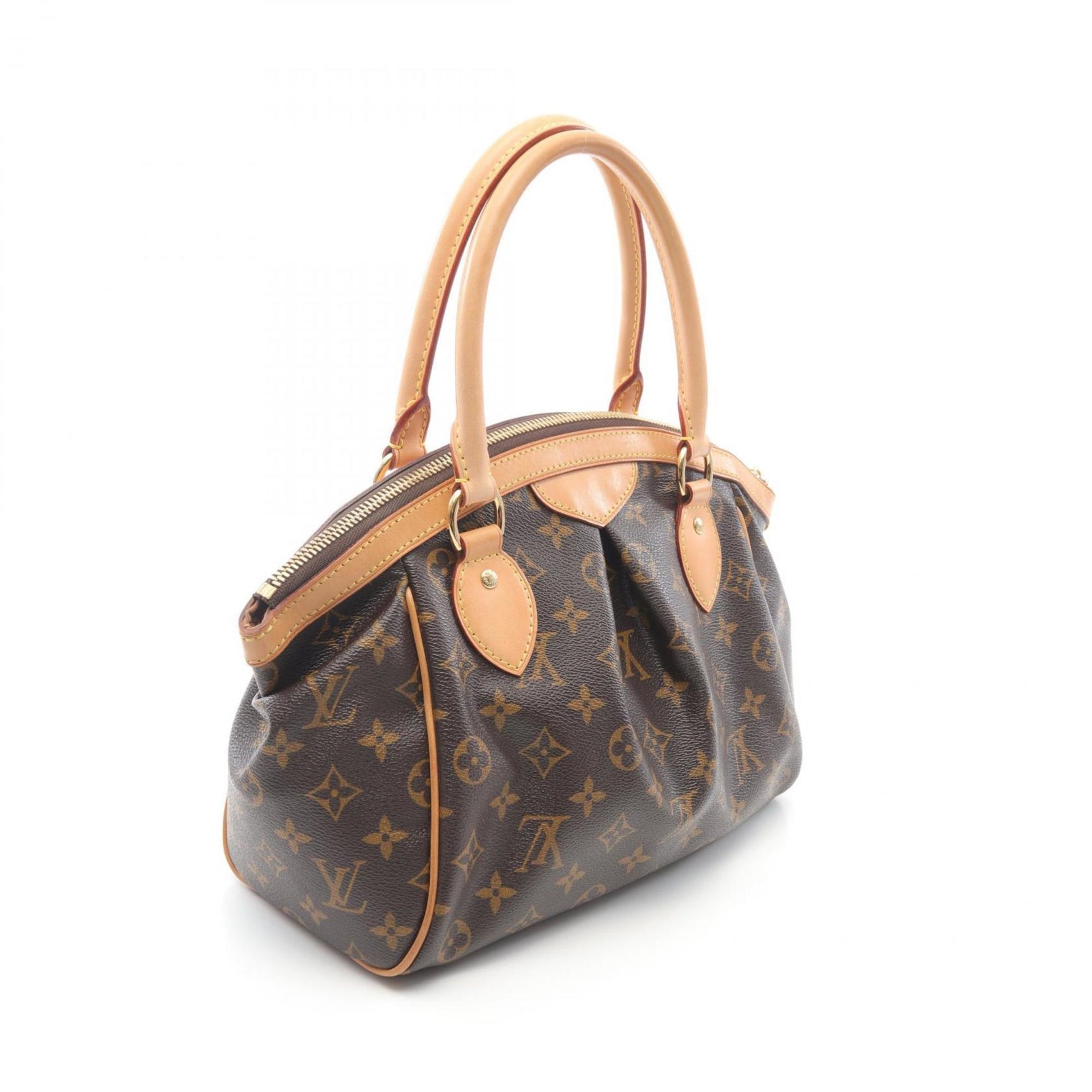 Louis Vuitton Tivoli PM Handbag, Coated Canvas and Leather, Monogram, Brown