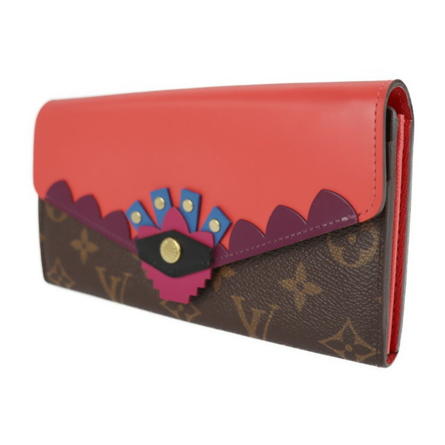 Louis Vuitton Portefeuille Sara Bifold Wallet Monogram Totem PVC Leather Brown Flamingo Long