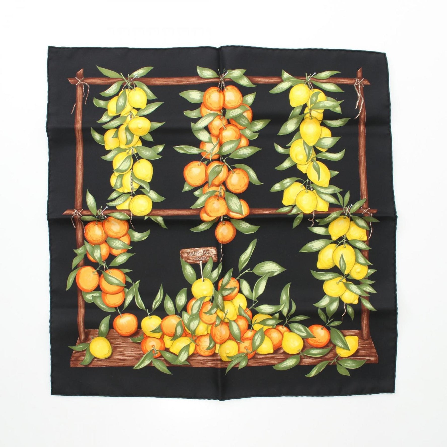 Hermes HERMES Petit Carre 45 Scarf Silk Women's Black Multicolor