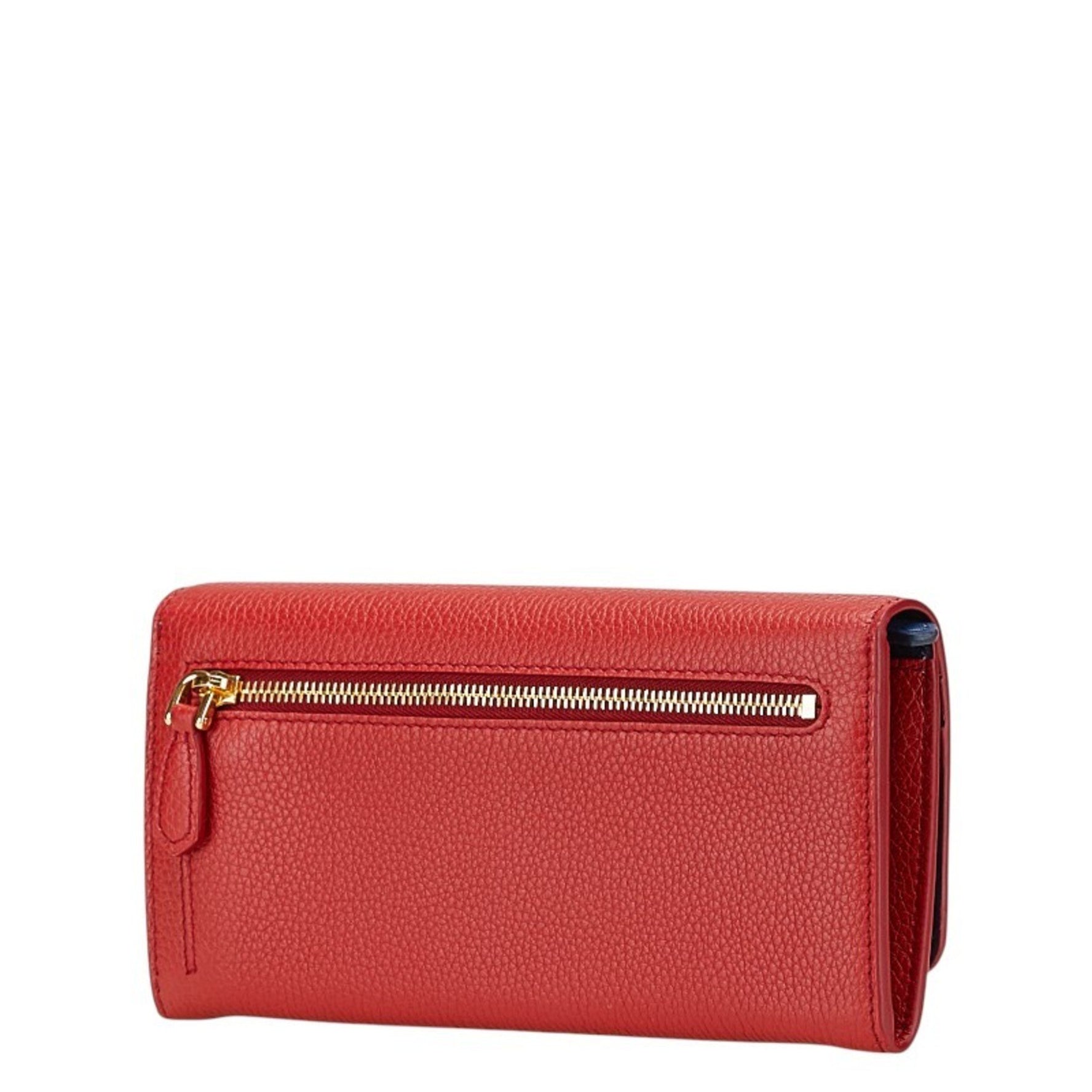 Prada Long Wallet Red Leather