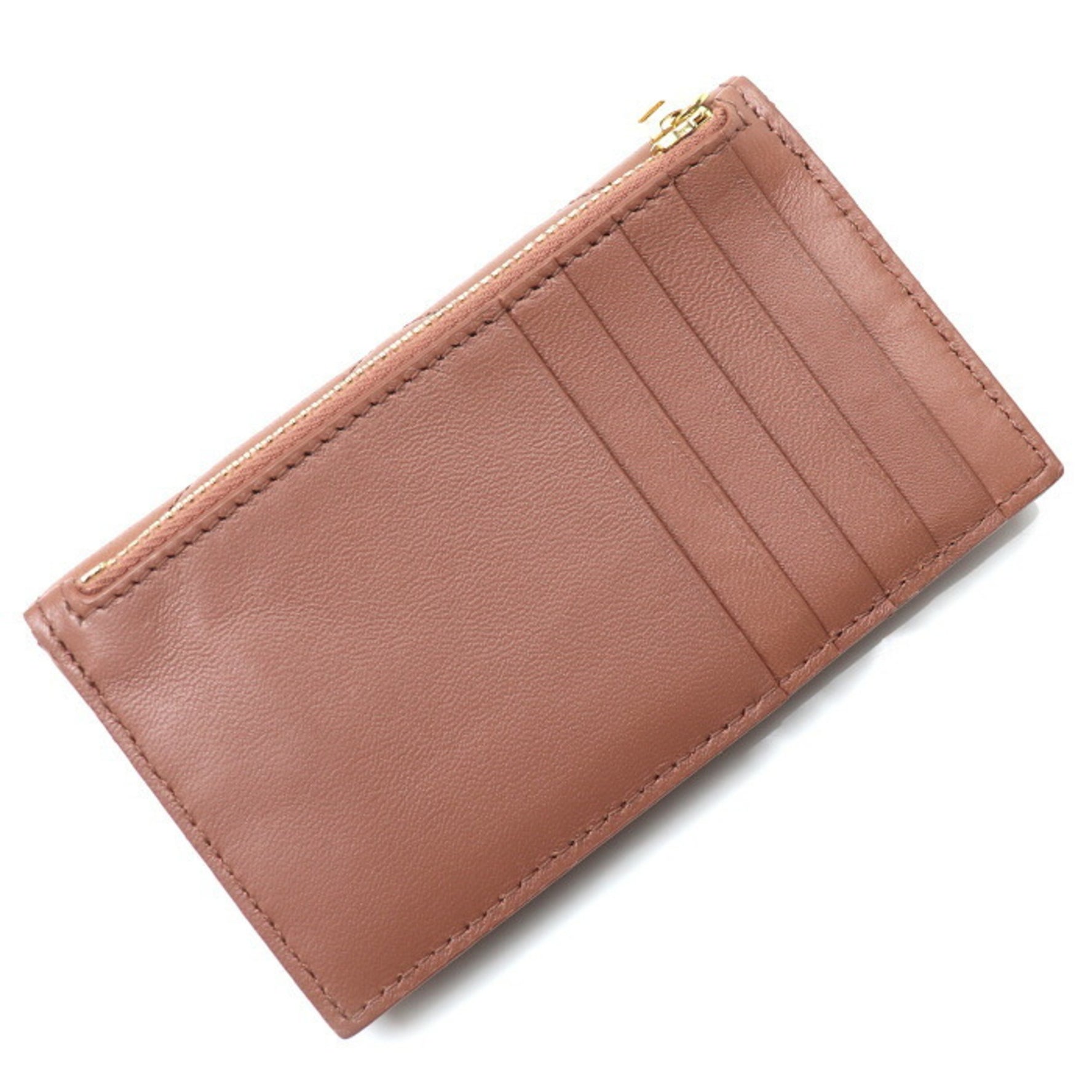 SAINT LAURENT Cassandra Fragment Flap Card Case BARELY PINK 612808AA45922 Women's
