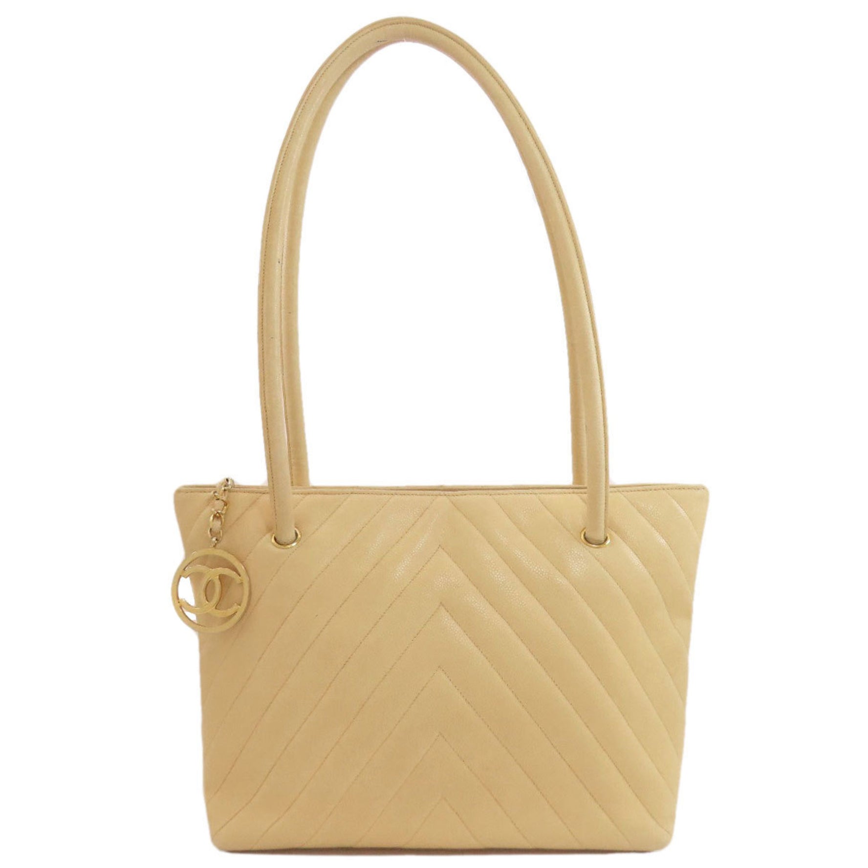 CHANEL V-Stitch Tote Bag in Grained Calfskin