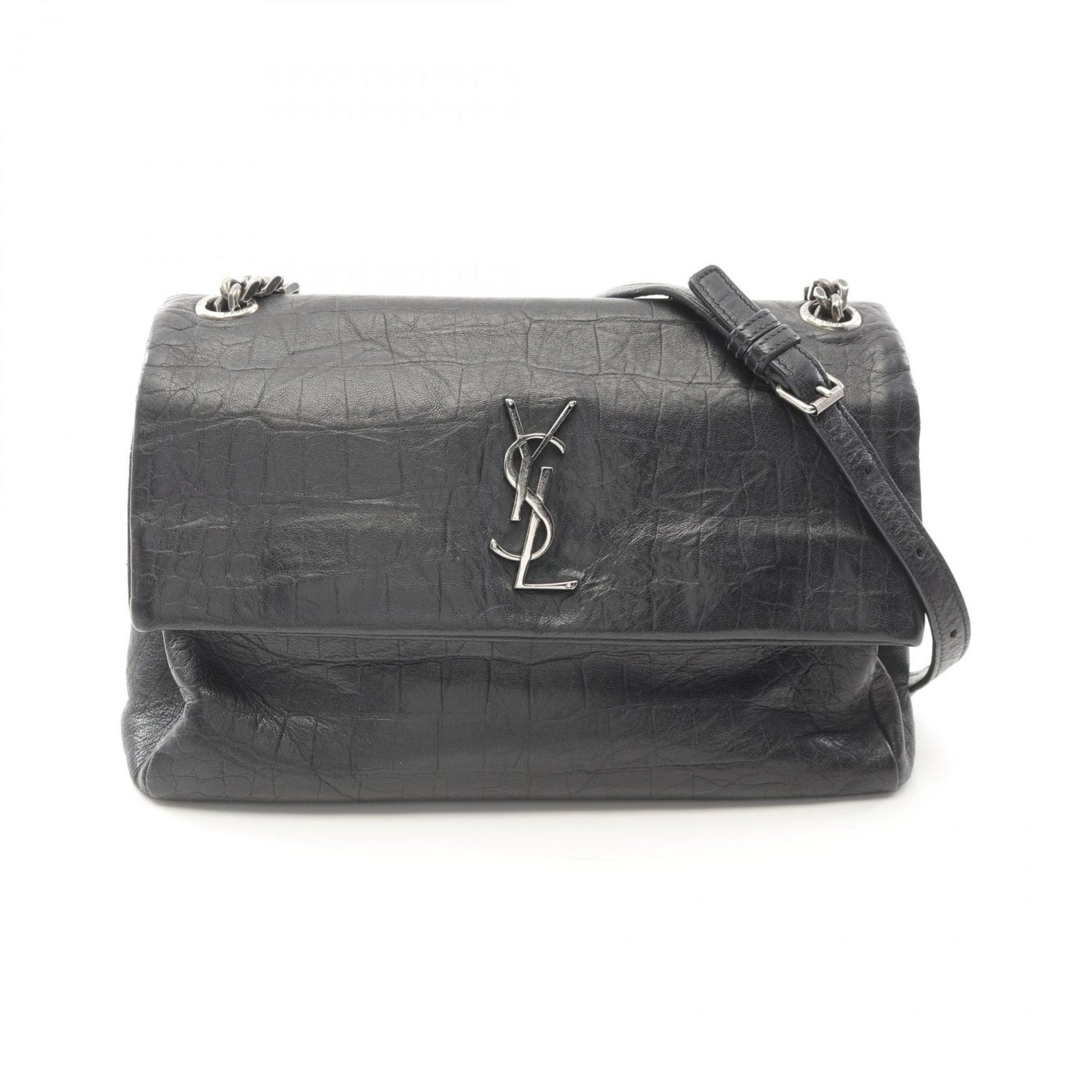 Saint Laurent West Hollywood Monogram Shoulder Bag Leather Women's Black