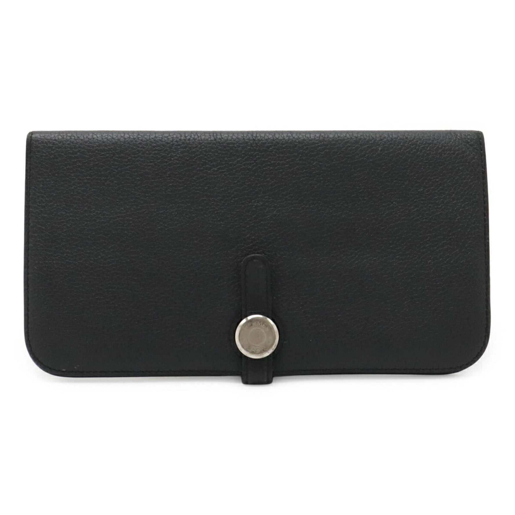 HERMES Dogon Recto Verso Long Bifold Wallet in Togo Leather, Ardoise, Dark Gray, with T Stamp