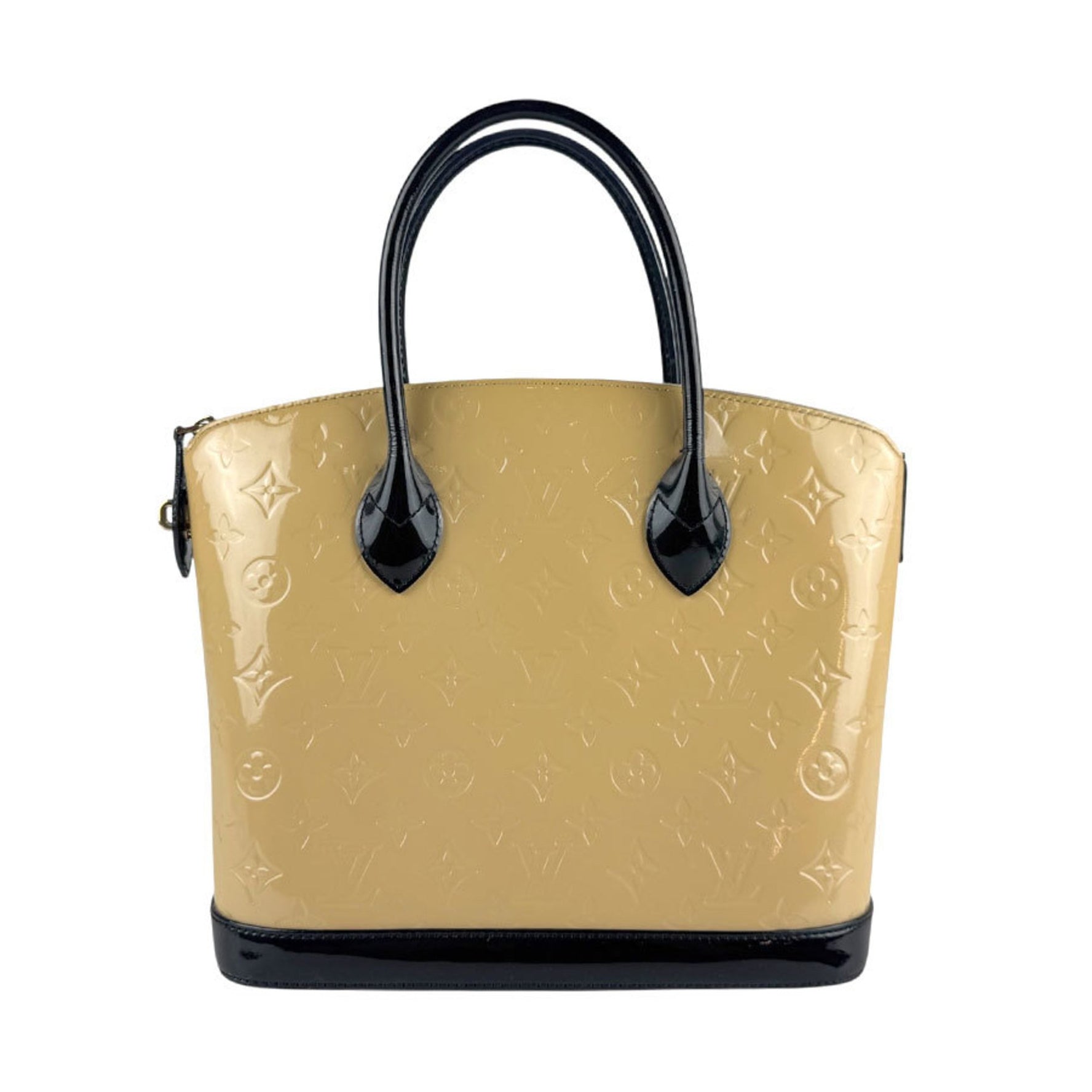 Louis Vuitton Monogram Vernis Lockit PM Handbag, Dune, Women's, M90251 z6514