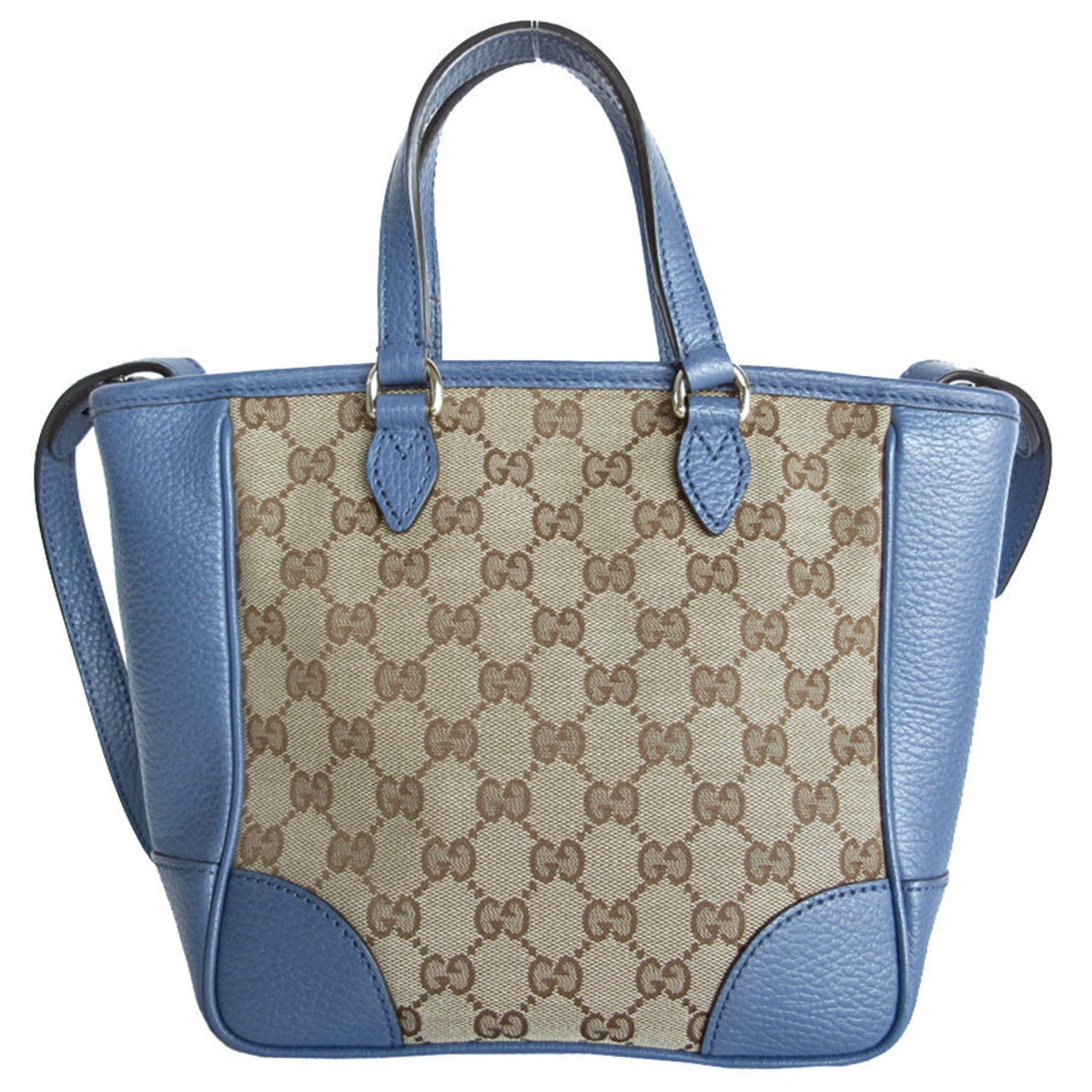 GUCCI Handbag Shoulder Bag GG Canvas Leather Beige Brown Blue Women's s0204g