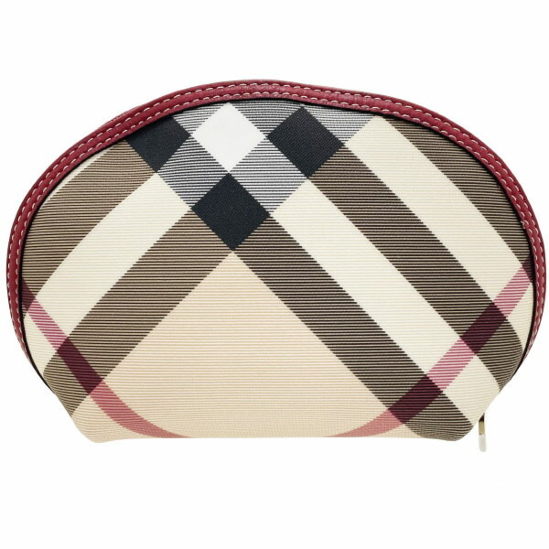 Burberry London Pouch Check PVC Beige Multicolor Red BURBERRY LONDON Pattern Tick NN-14903