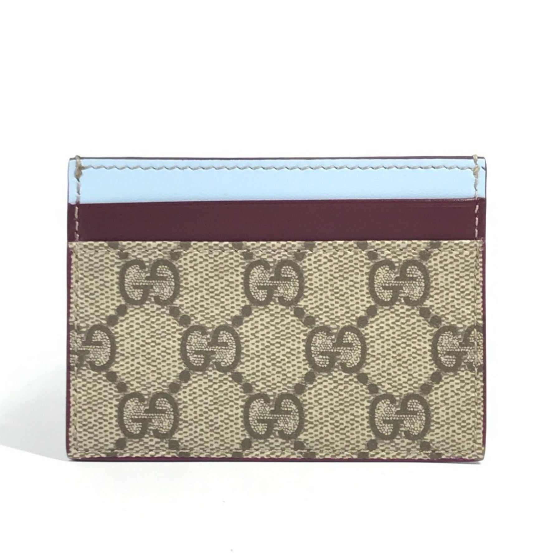 GUCCI GG Supreme Logo Panda Business Card Case/Pass Case, Canvas and Leather, Men's/Women's, Like New
