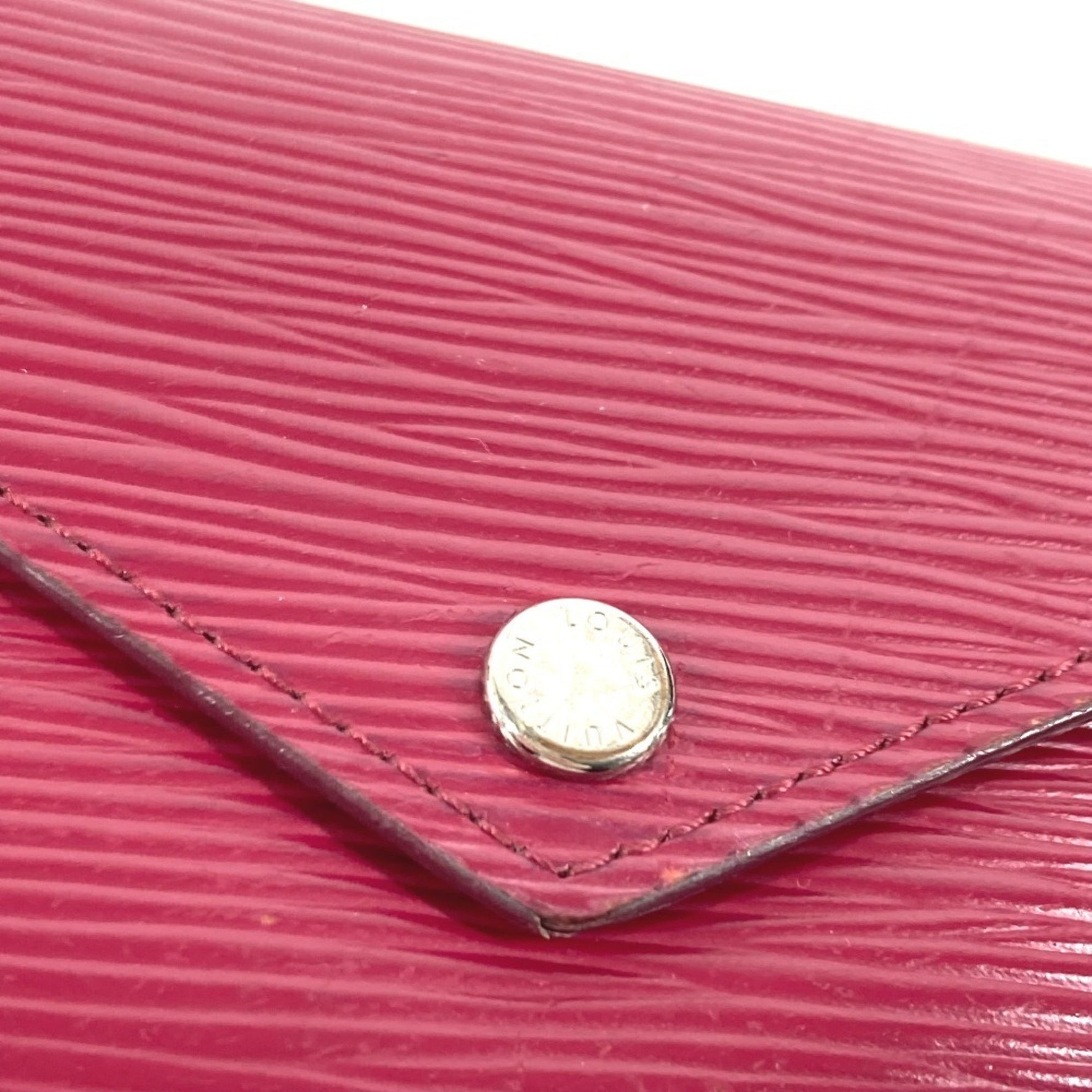 Louis Vuitton Epi Portefeuille Victorine Compact Wallet Tri-fold Leather Fuchsia Purple