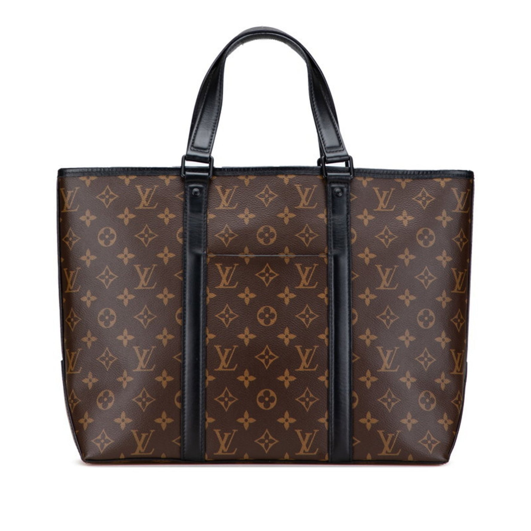 Louis Vuitton Monogram Macassar Weekend Tote PM Bag Brown/Black Leather LOUIS VUITTON
