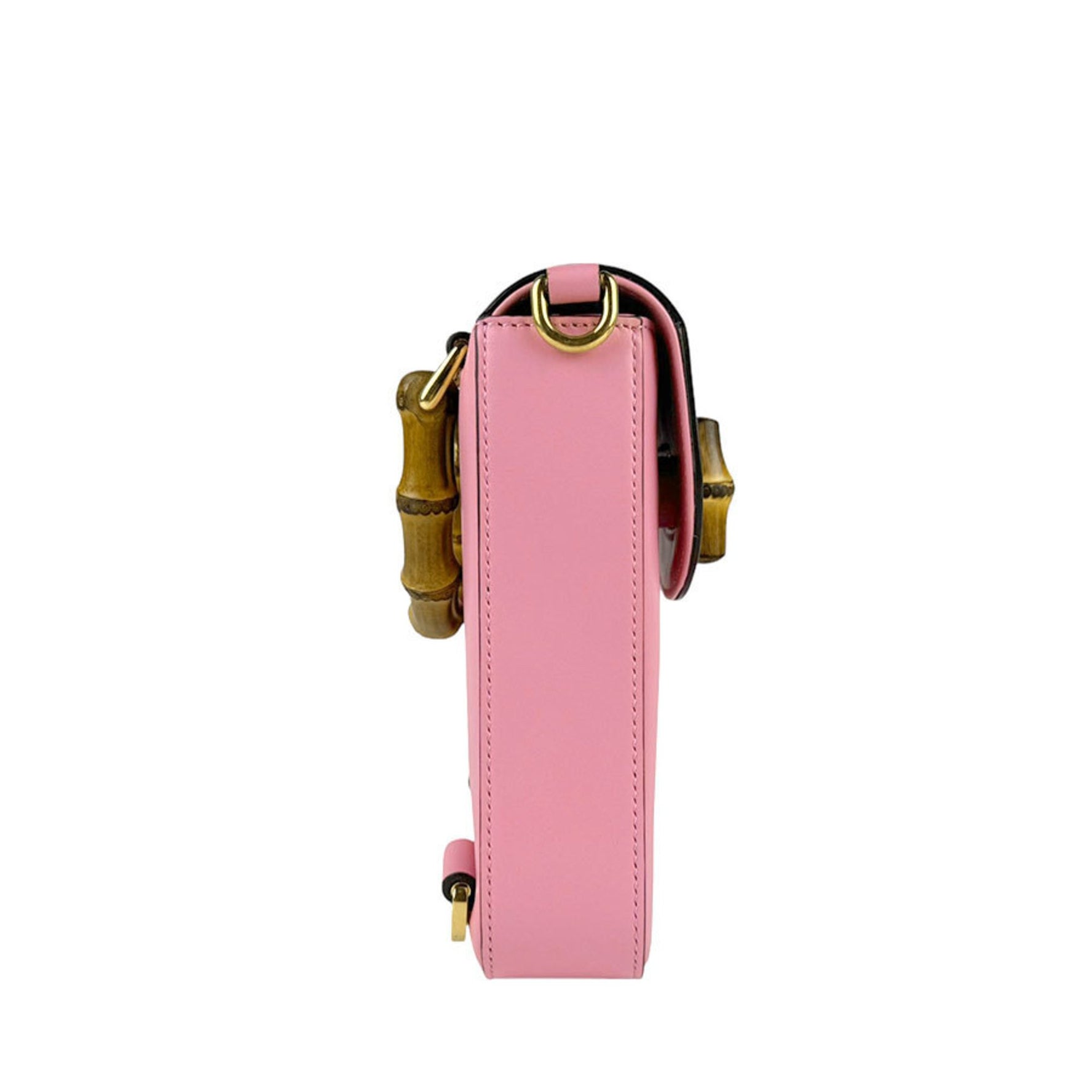 GUCCI Shoulder Bag Handbag Bamboo Leather Pink Gold Women's z3401