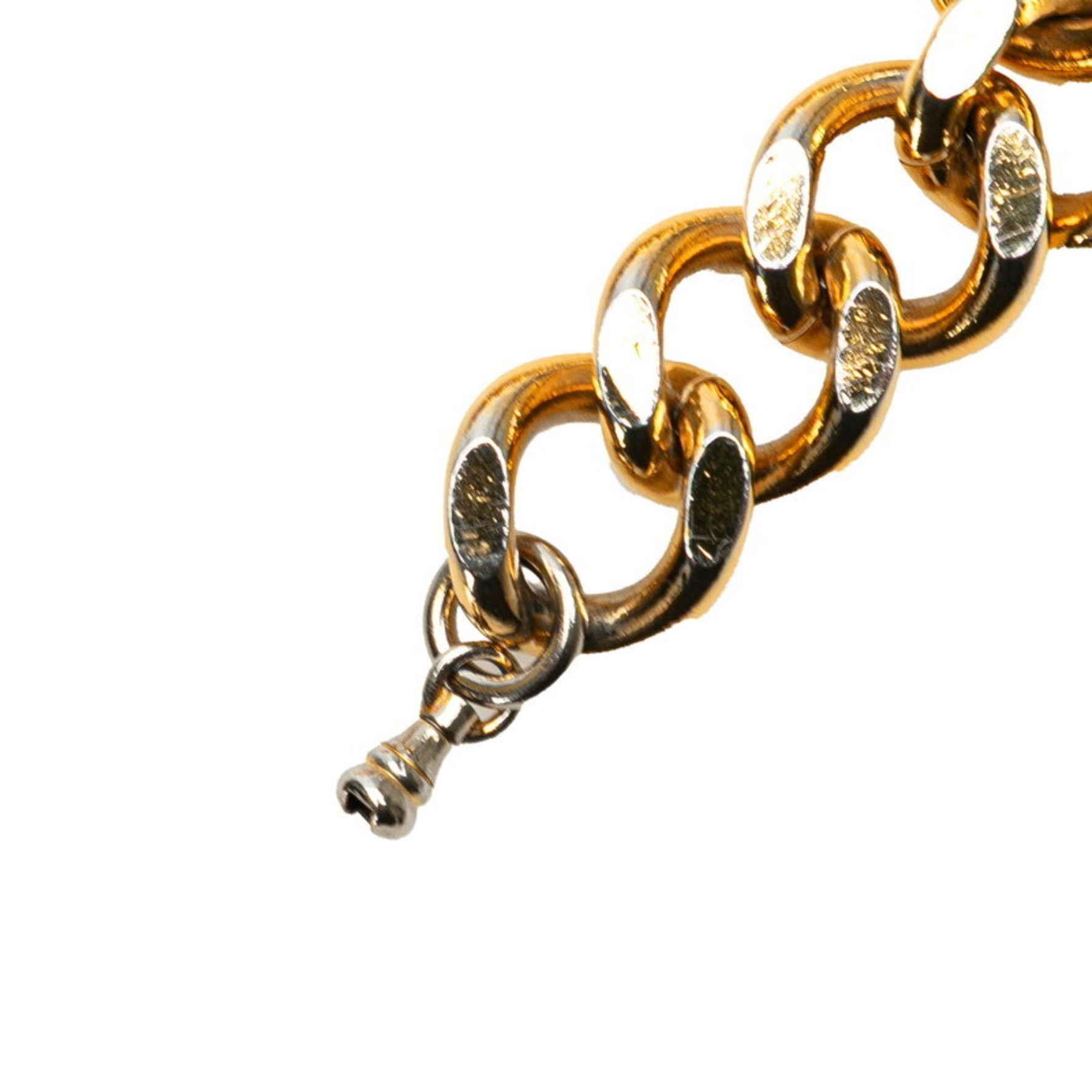 Vintage Chanel logo plate chain belt, plated