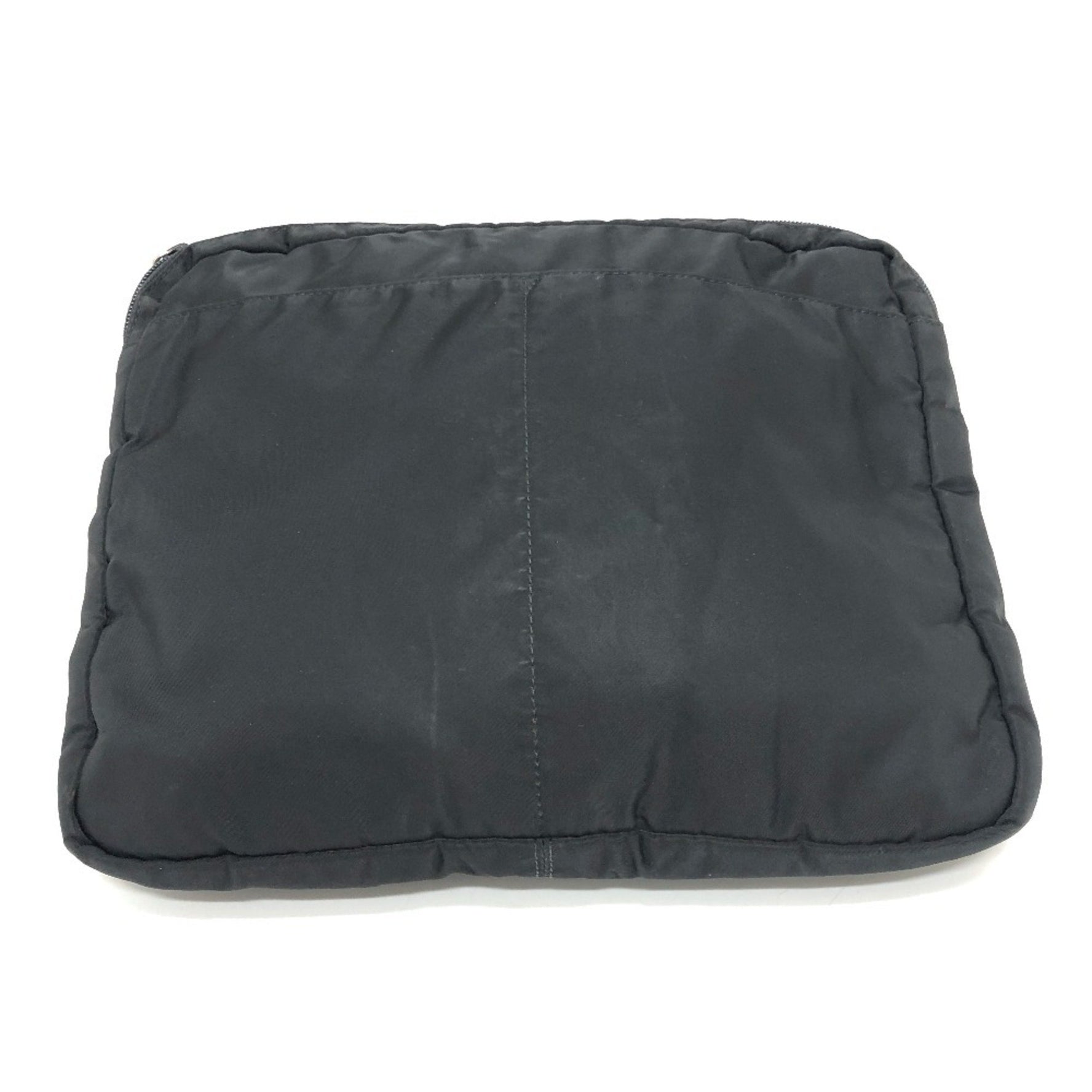PRADA Triangle Plate Second Bag Clutch Nylon