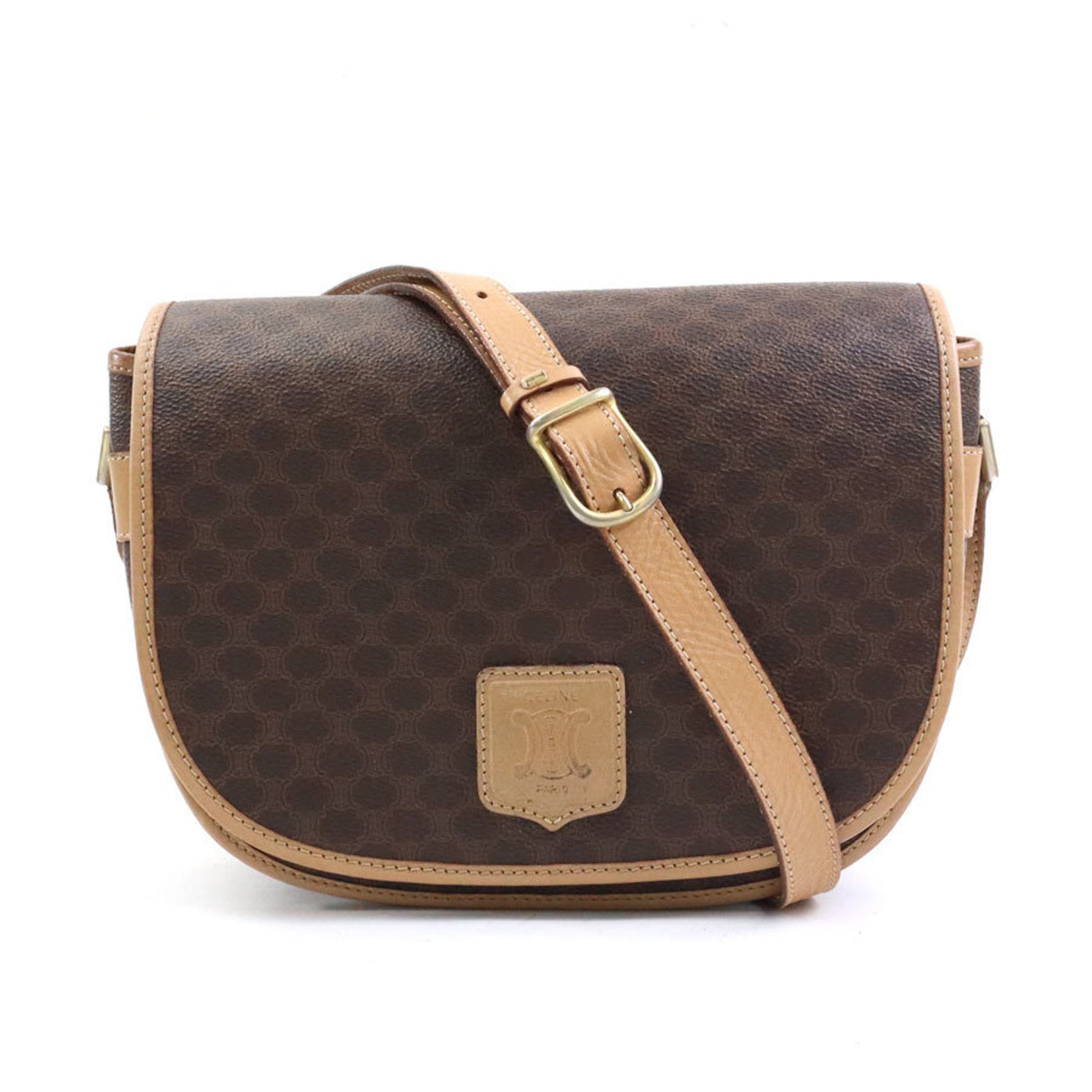 CELINE Shoulder Bag Macadam Coated Canvas