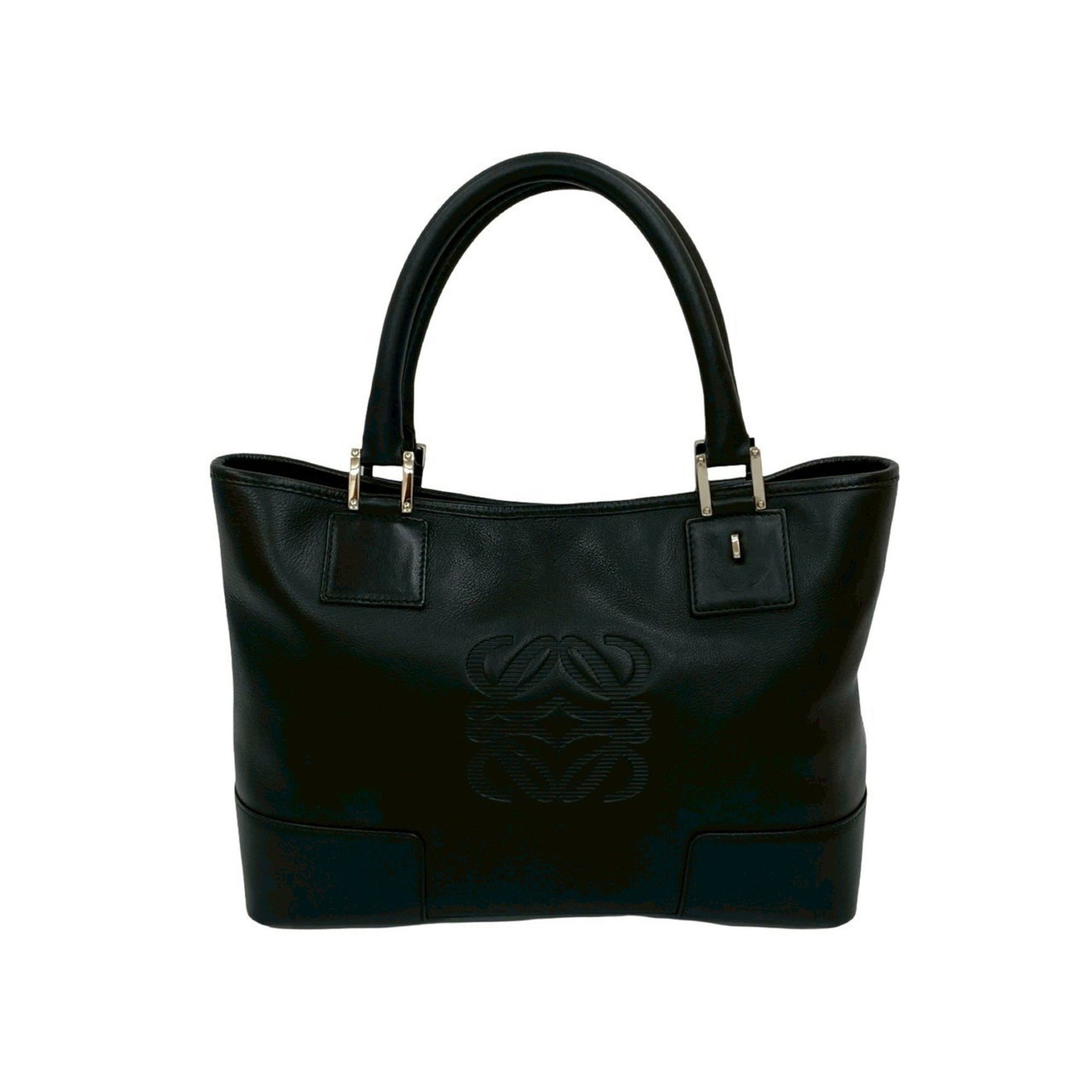 LOEWE Anagram Logo Motif Engraved Leather Handbag Mini Tote Bag 982-9 Dust