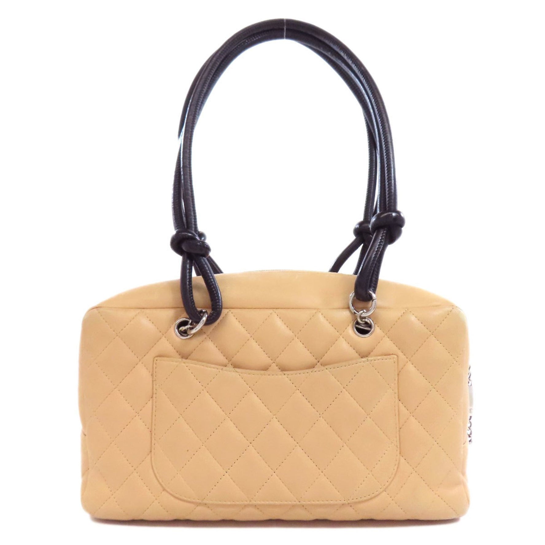 Chanel Cambon Line Silver Hardware Handbag Calfskin