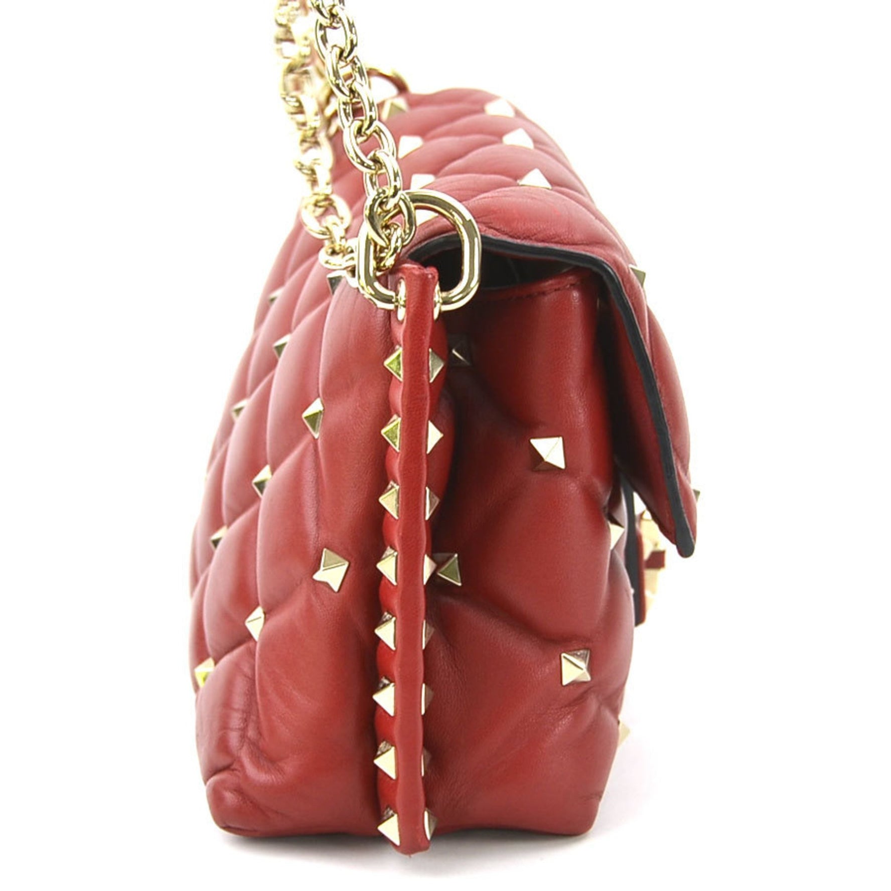 Valentino Garavani Shoulder Bag Candy Leather Metal Dark Red Gold