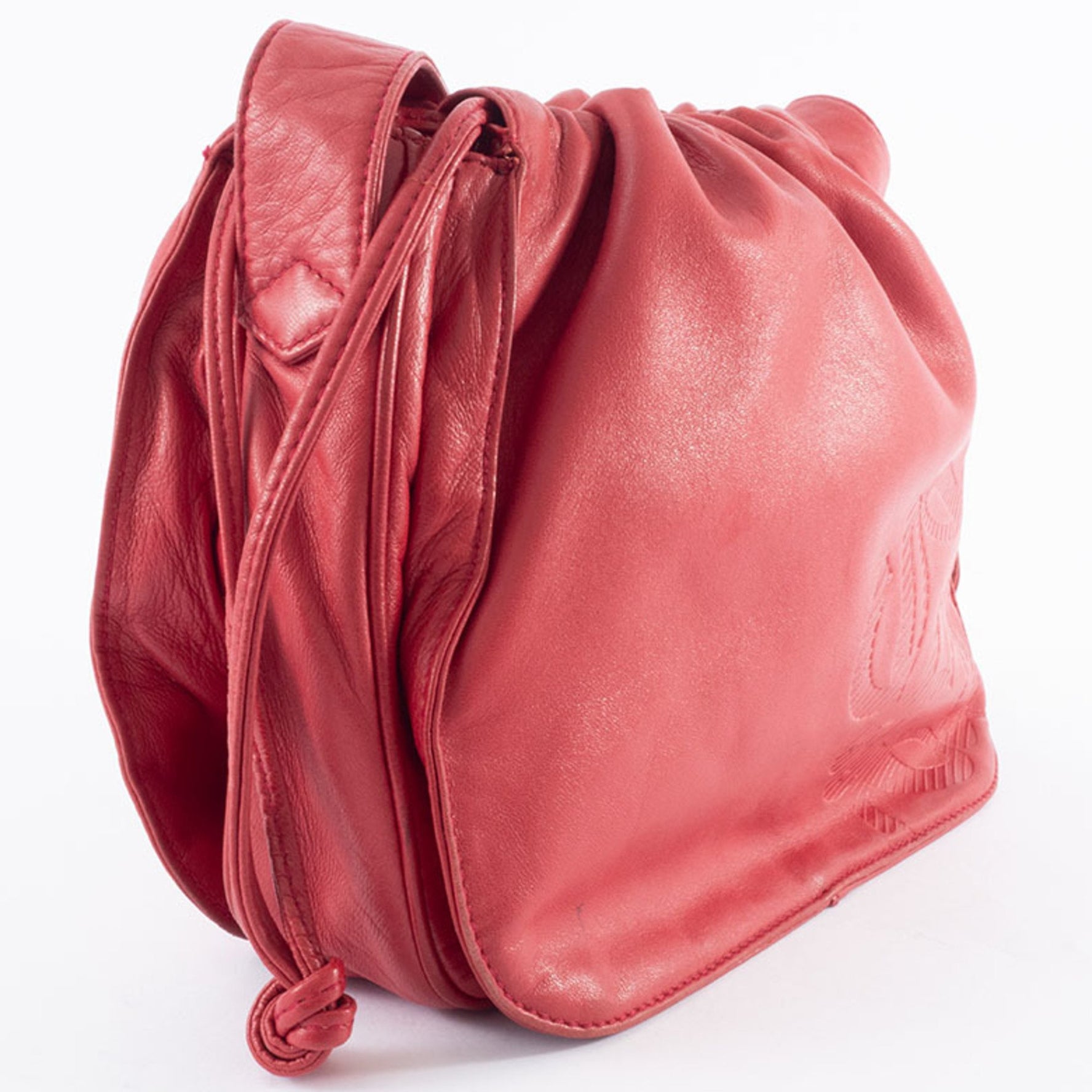 LOEWE Anagram Shoulder Bag Leather Red Women's