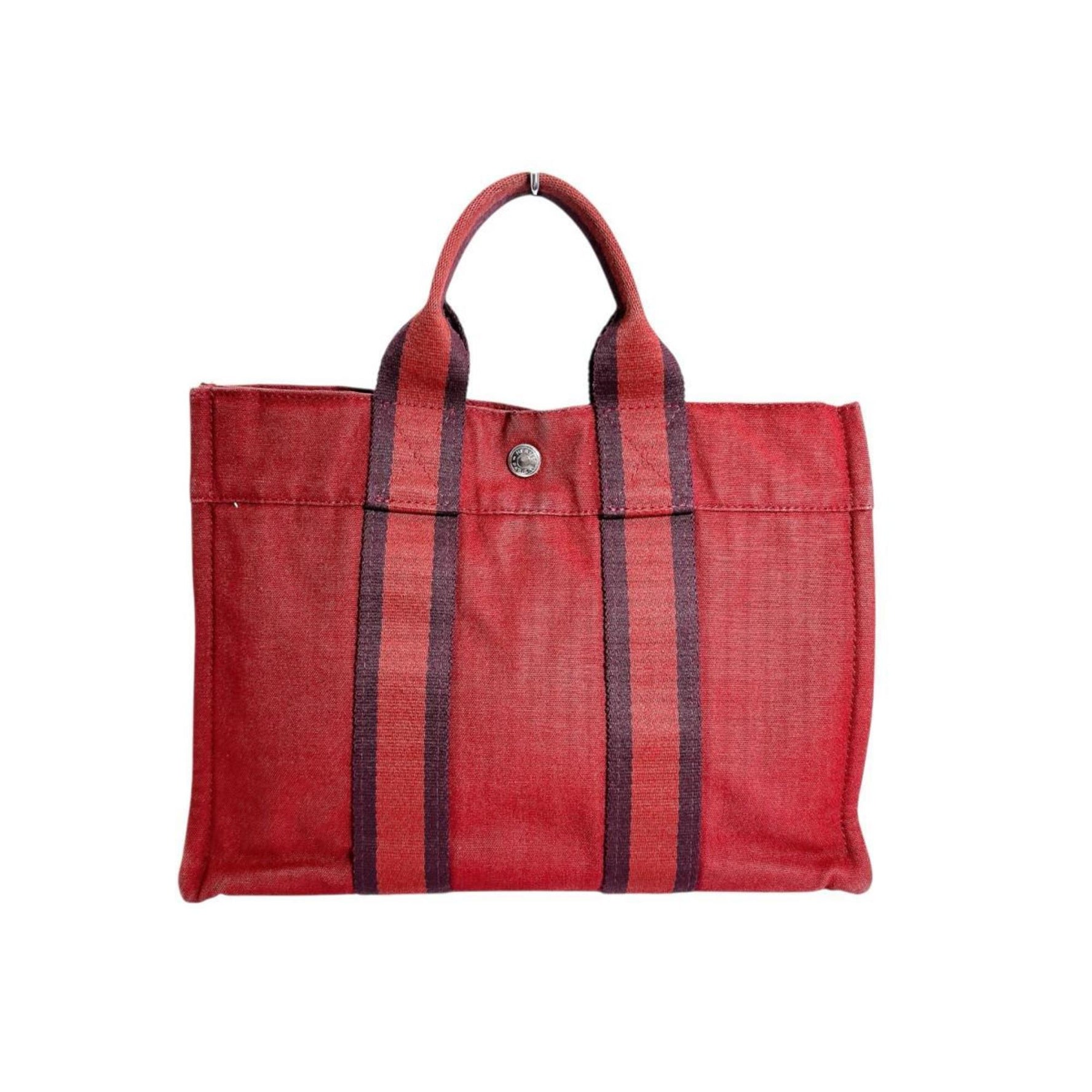 Hermes Hermès Foul Tote PM Canvas Handbag in Red