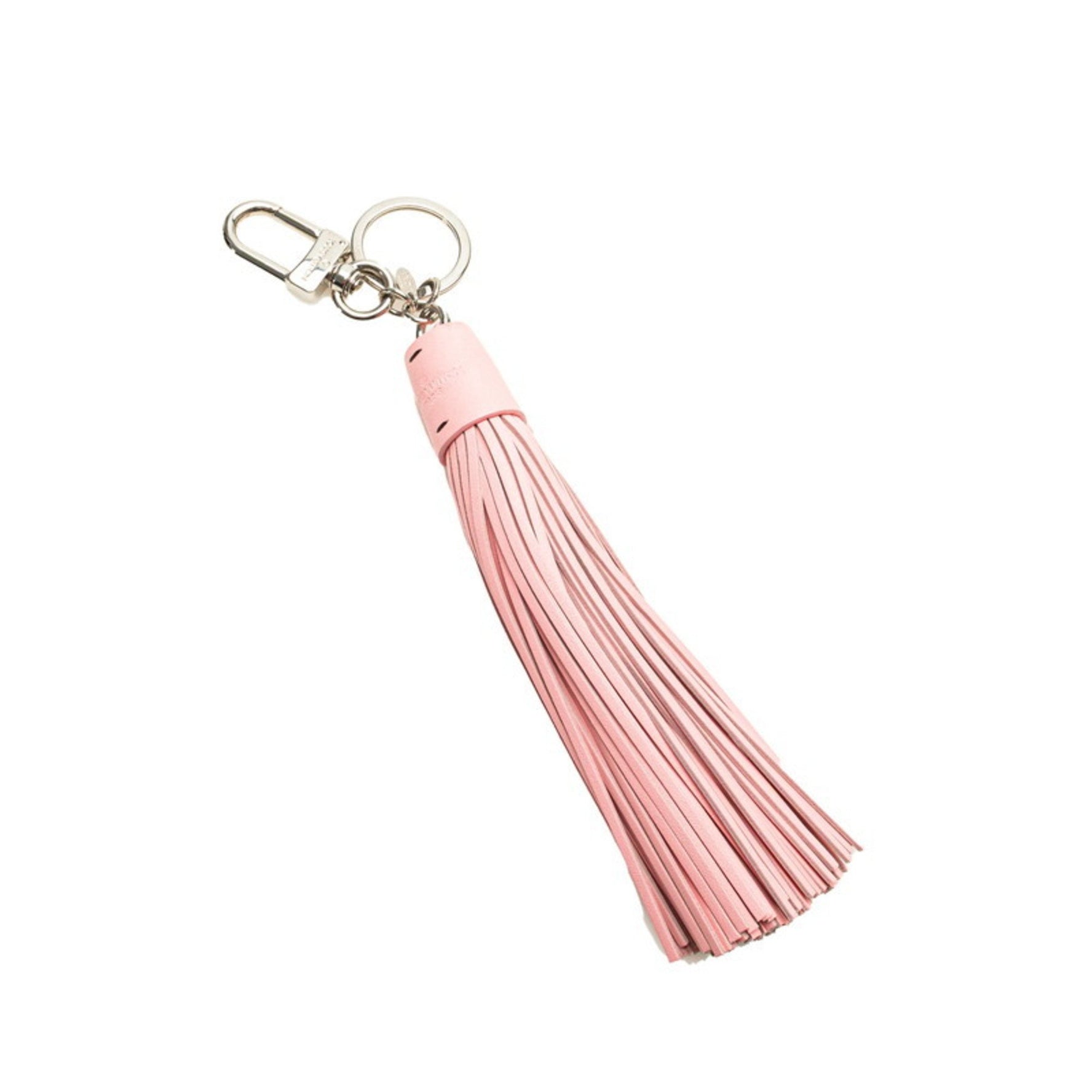 Louis Vuitton Tassel Bag Charm Keychain MP1770 Pink Silver Leather Metal Women's LOUIS VUITTON