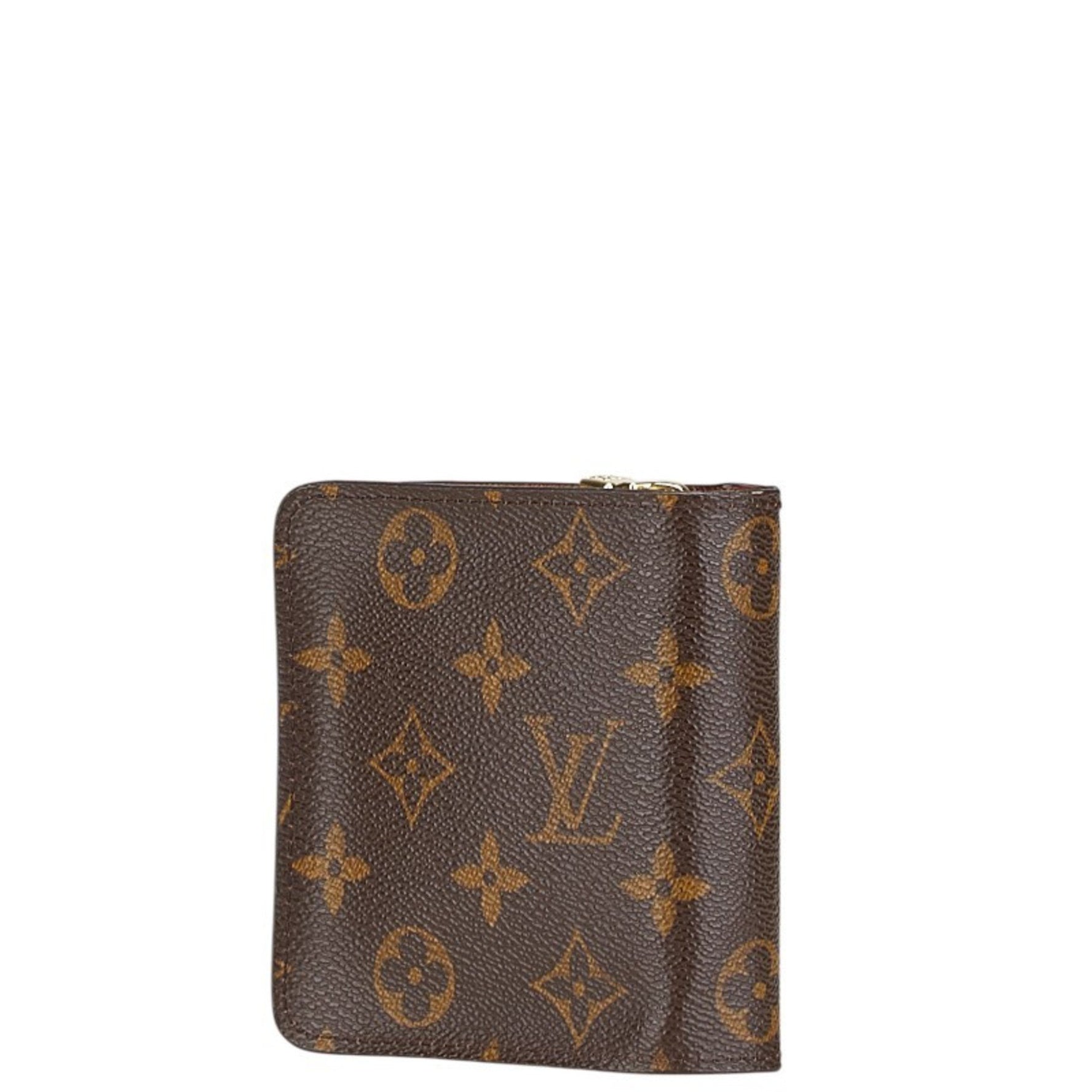 Louis Vuitton Monogram Compact Zip Bi-fold Wallet M61667 Brown PVC Leather Women's LOUIS VUITTON