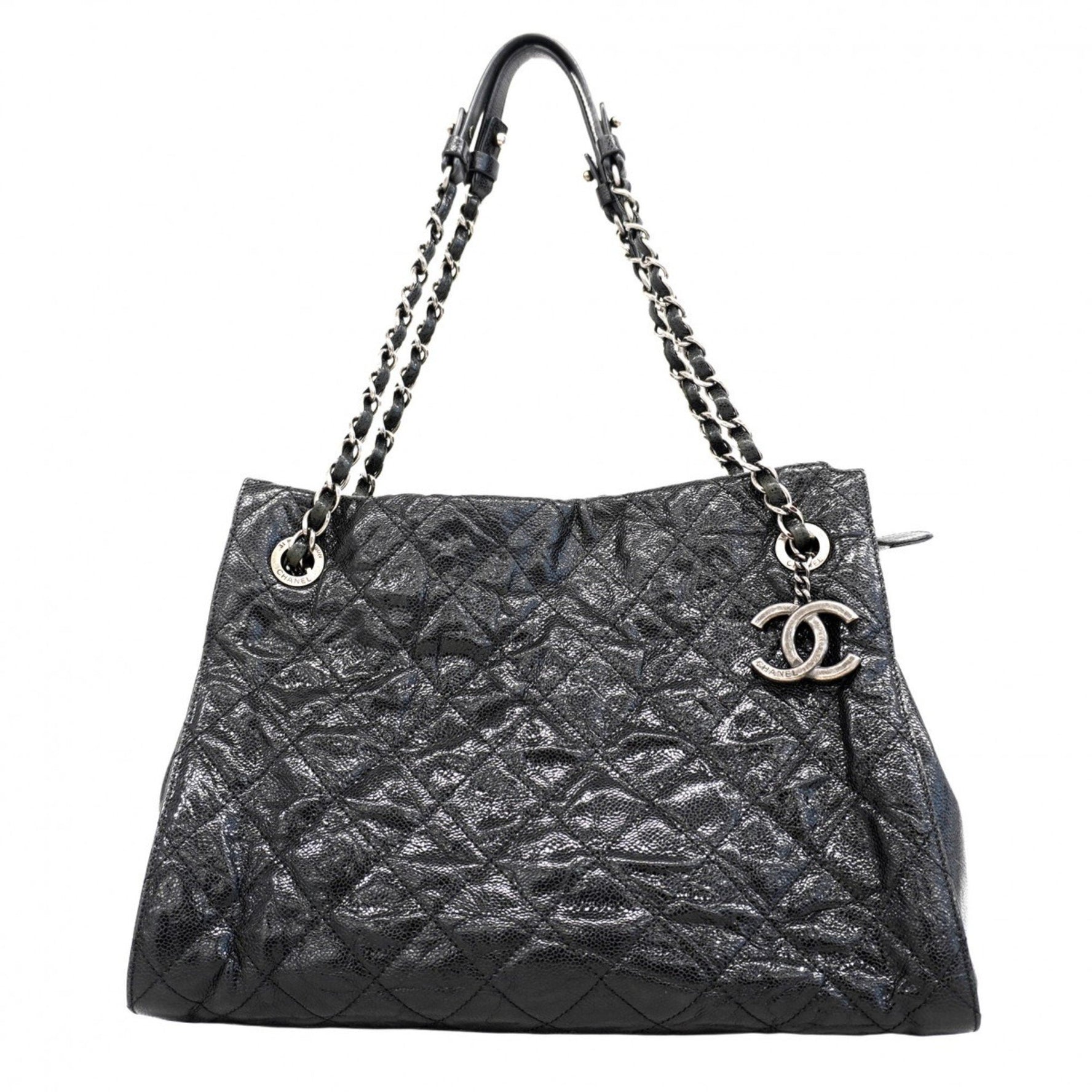 Chanel Matelasse Caviar Leather Tote Bag with Chain