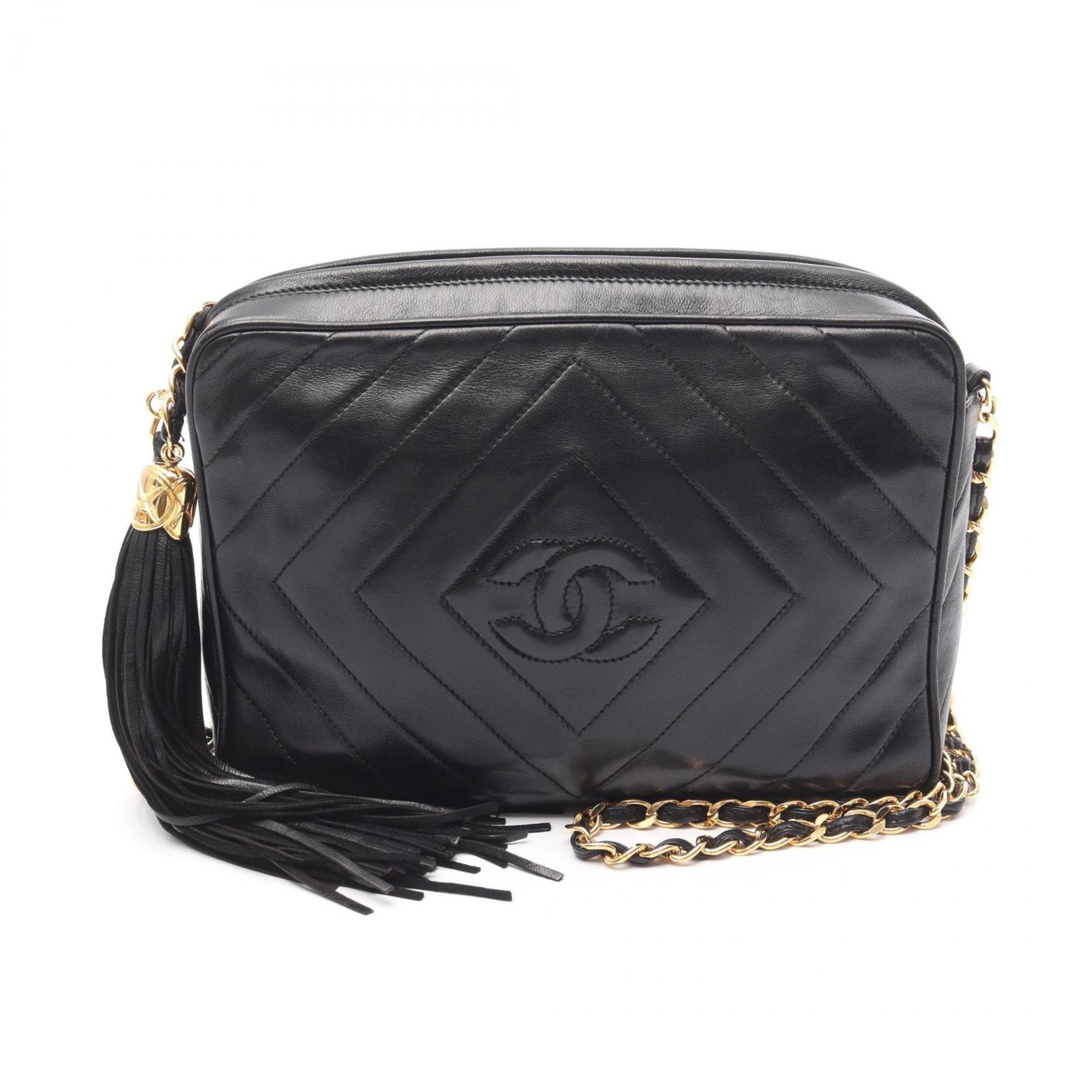 CHANEL Coco Mark Diamond Quilted Shoulder Bag, Lambskin Leather