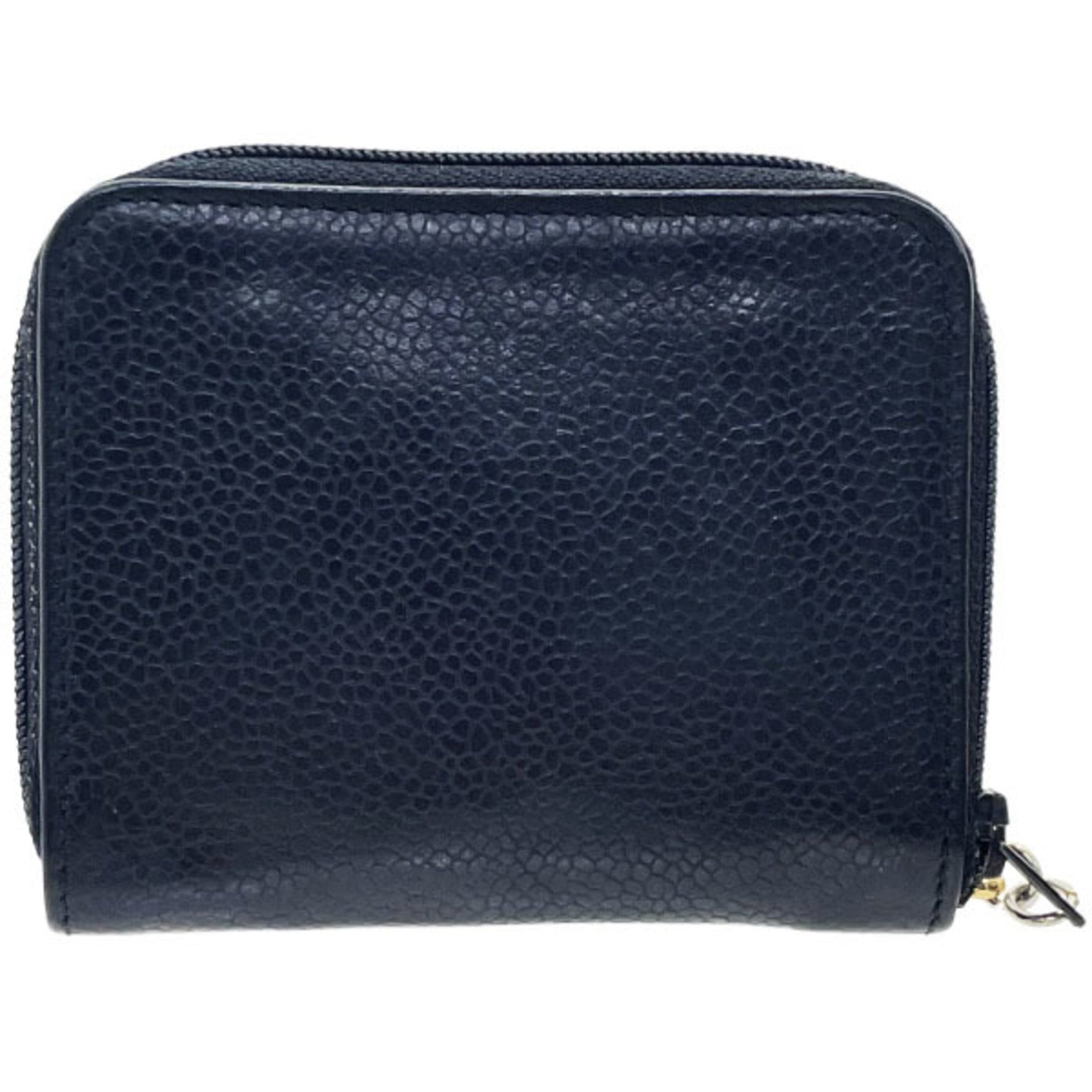 Chanel Coin Case Coco Mark Round Caviar Skin Leather CC Purse