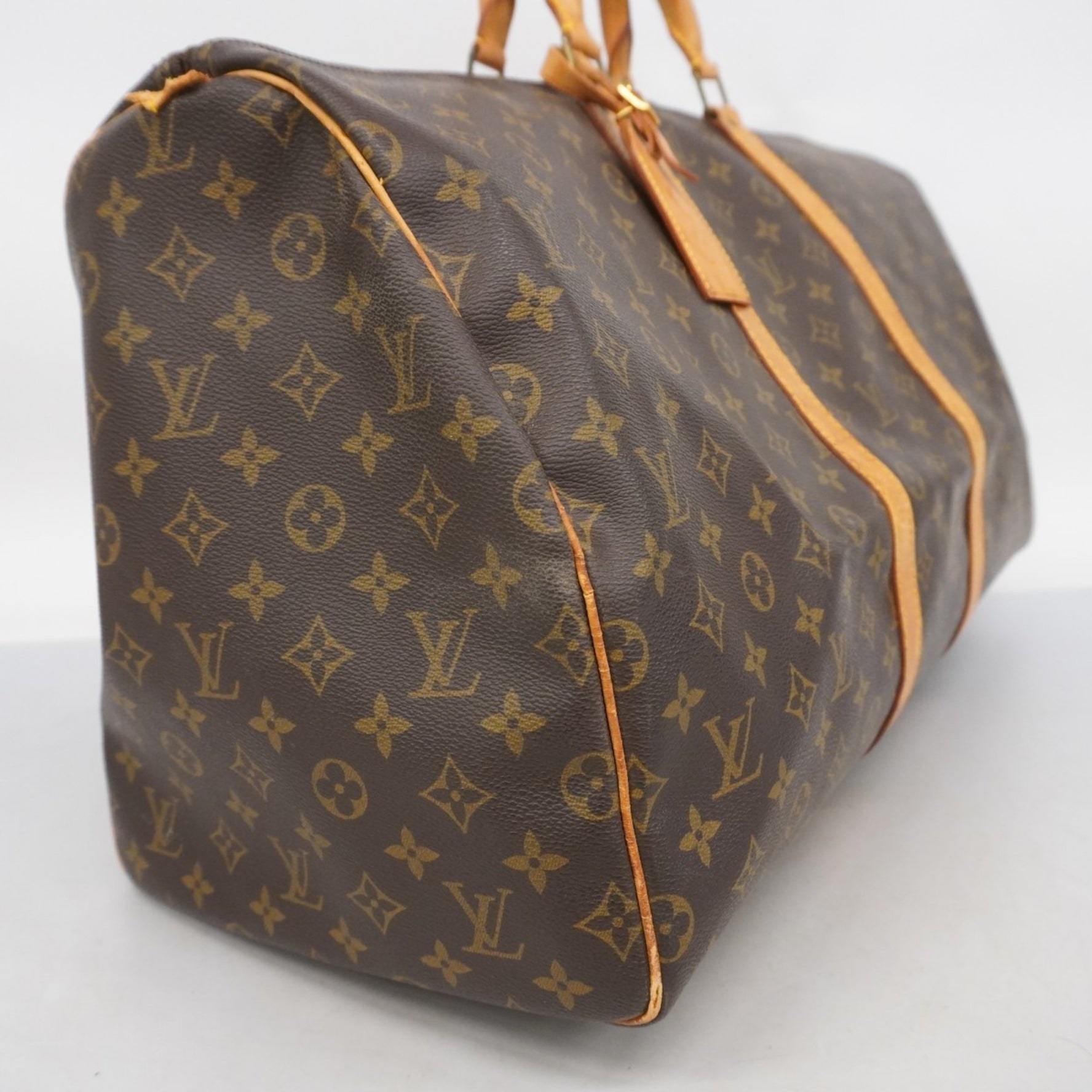 Louis Vuitton Monogram Keepall 55 Boston Bag M41424 Brown Men's and Women's