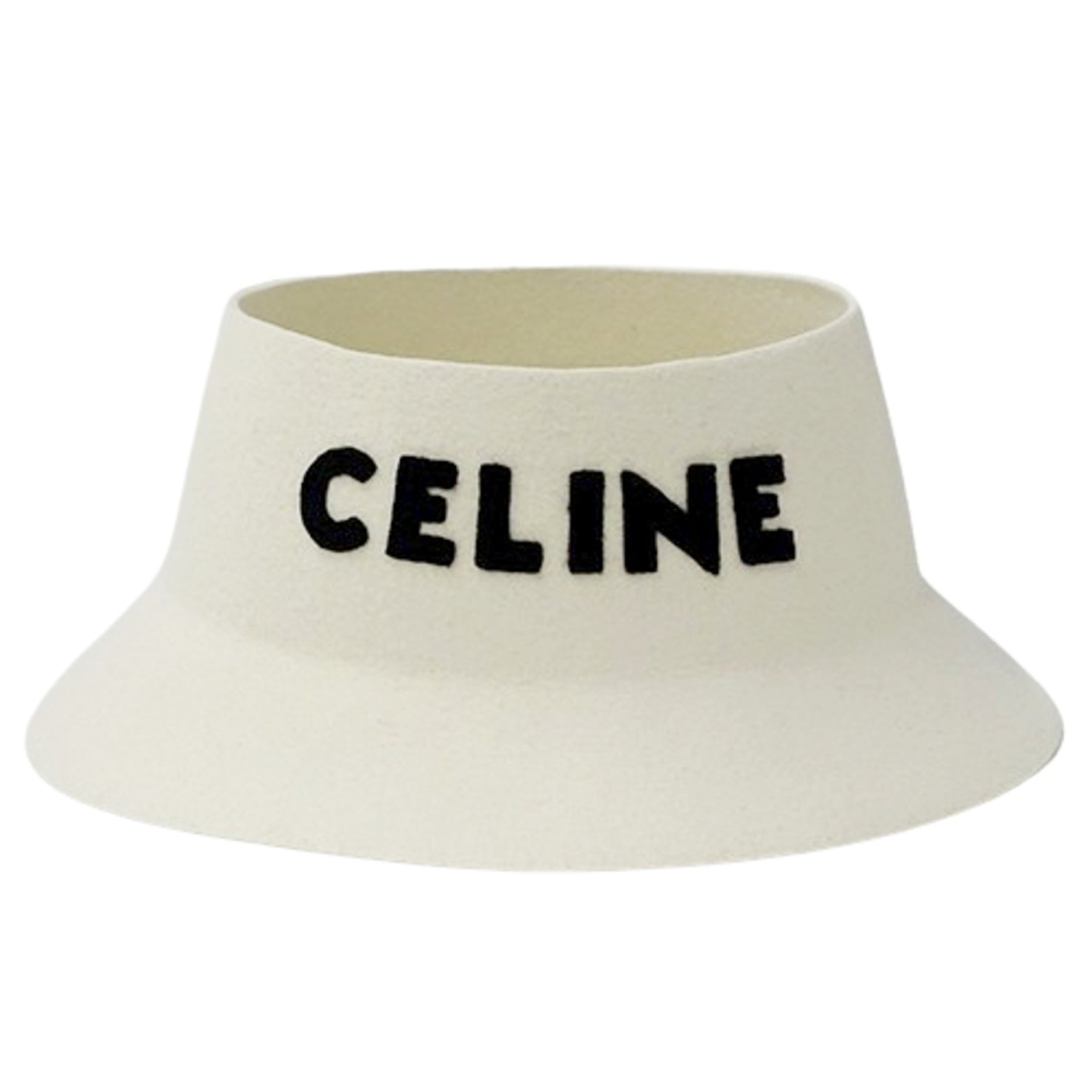 Celine Crownless Hat, Rabbit Hair Felt, Size M, Logo