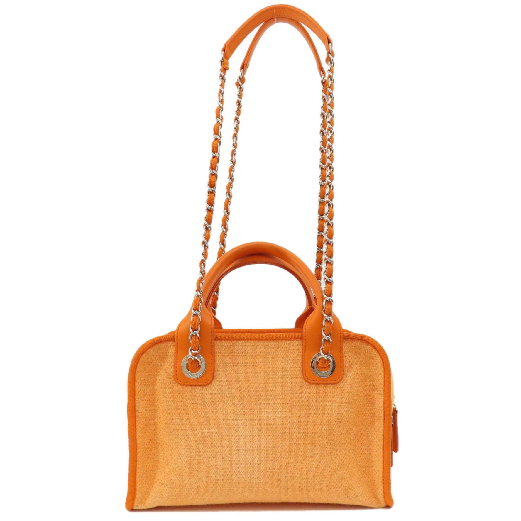 Chanel Deauville Bowling Bag Handbag Canvas