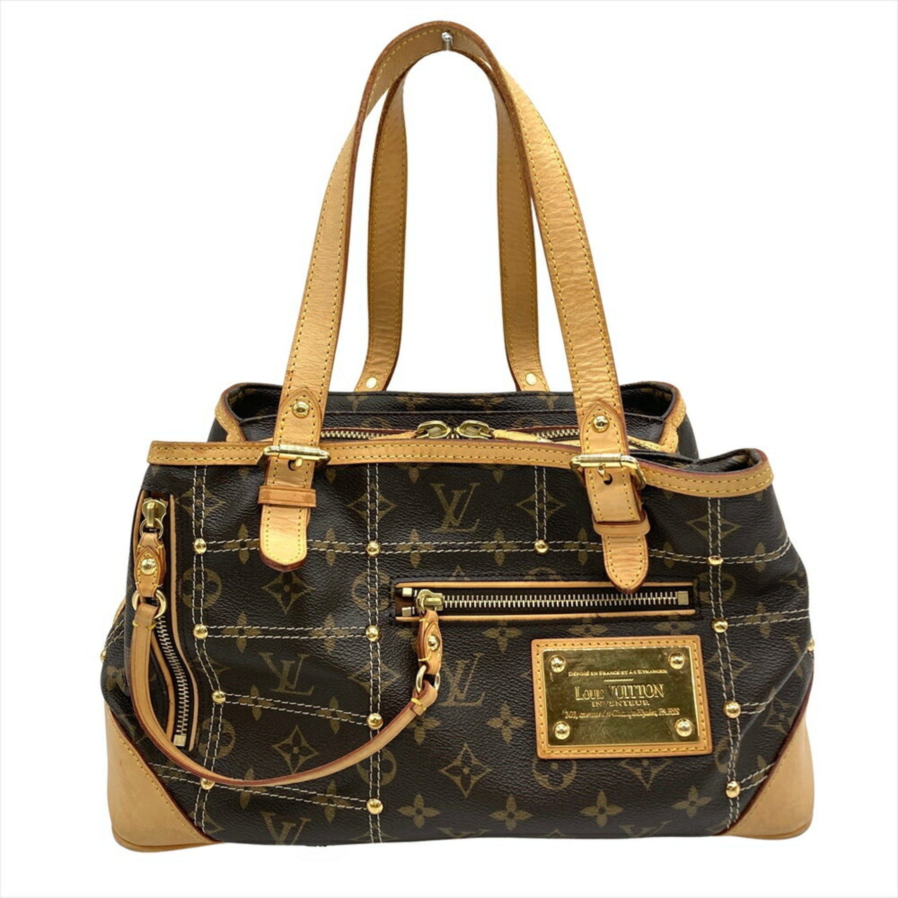 Louis Vuitton Rivet Handbag Monogram Canvas Brown