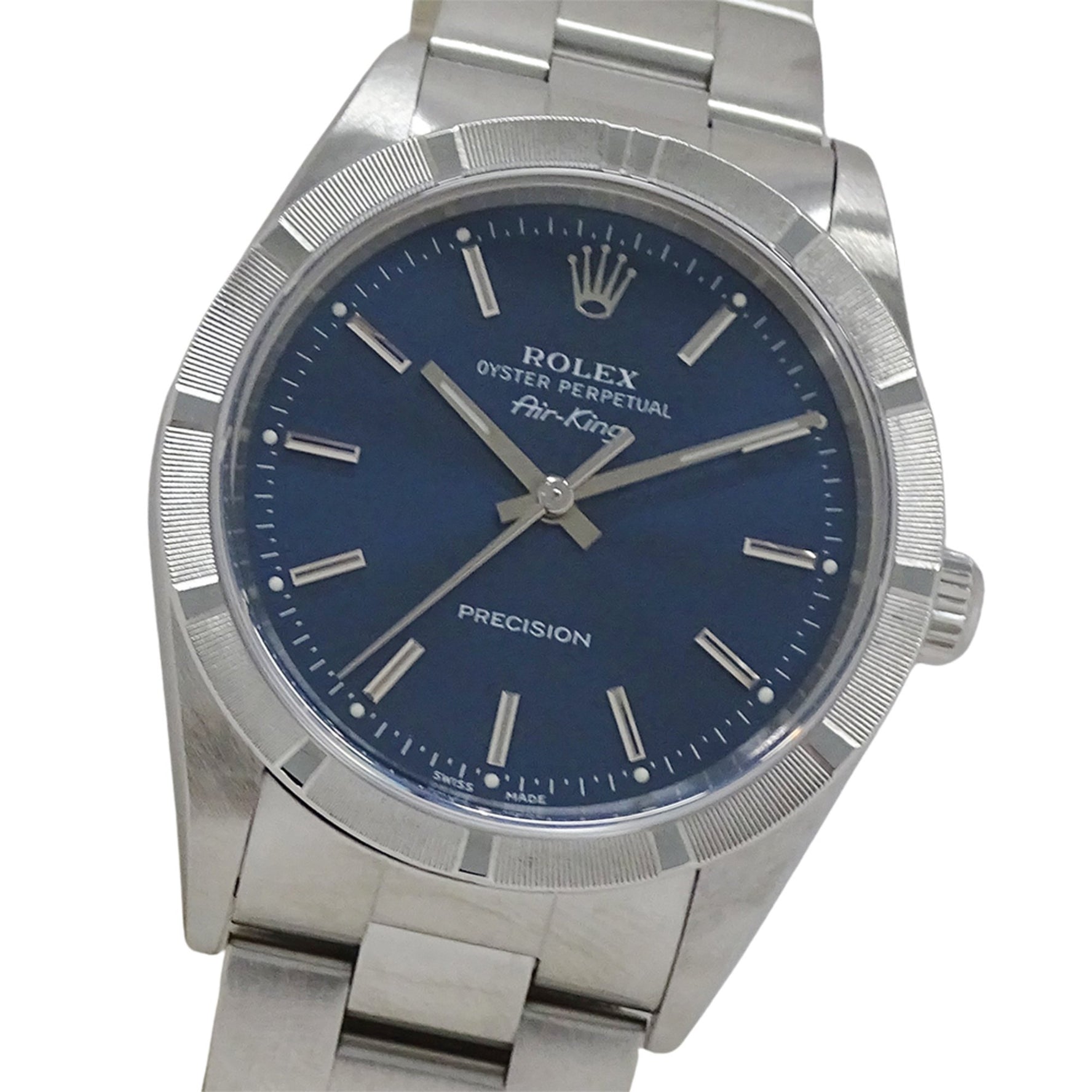 Rolex Air-King Y-number Automatic Watch, Stainless Steel, Silver, Blue, Polished