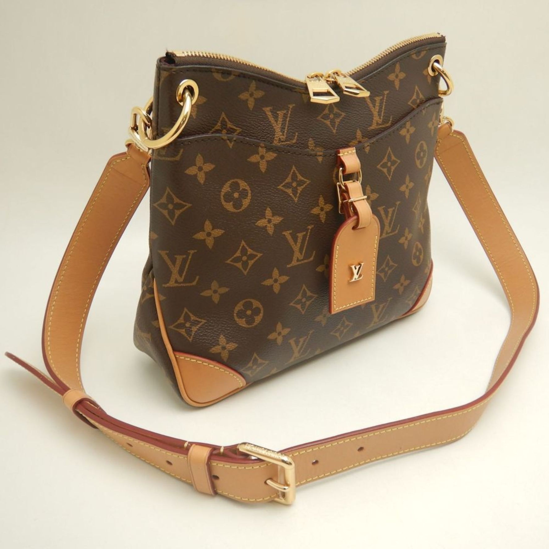 LOUIS VUITTON Monogram Odeon NM PM Shoulder Bag Brown
