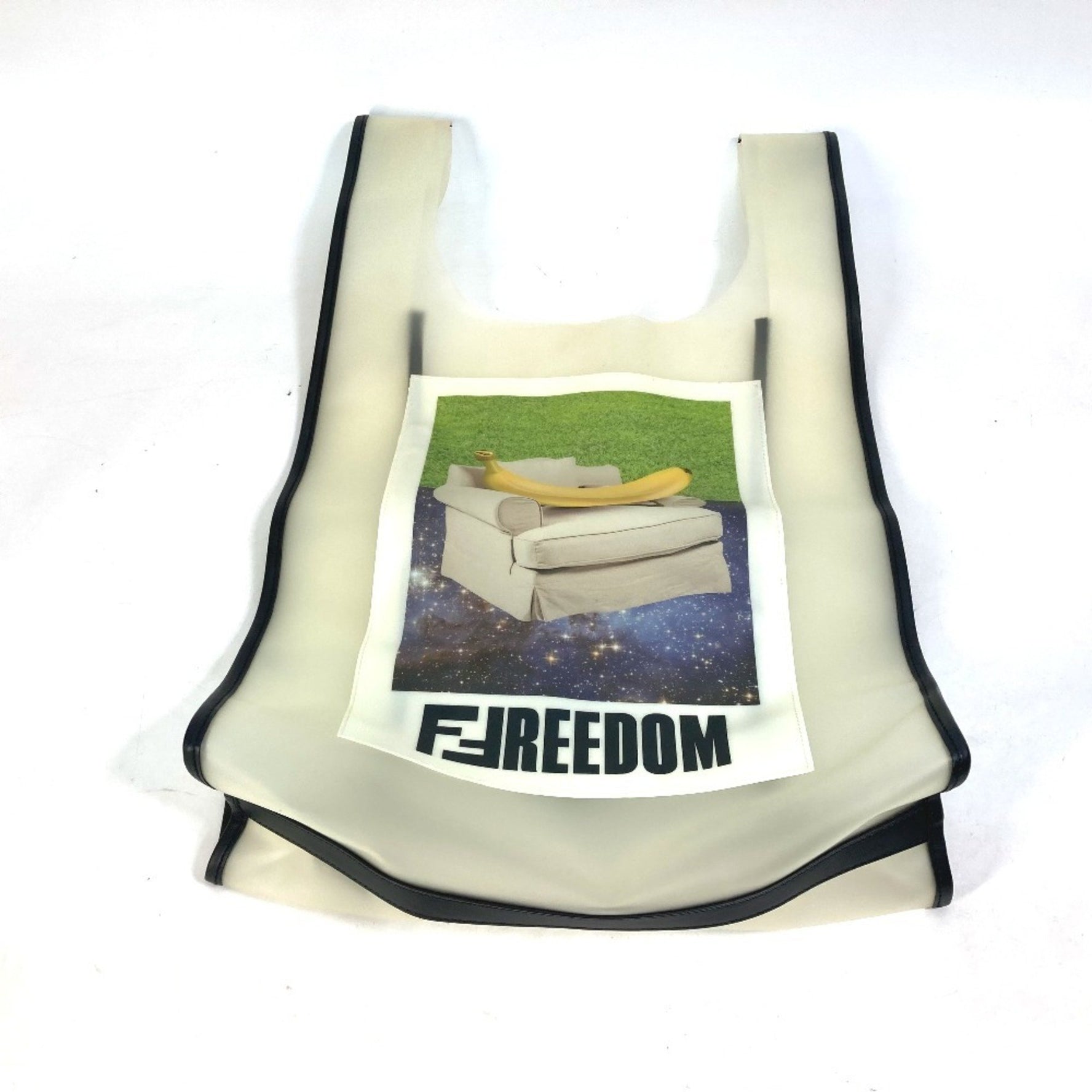 FENDI Banana Fruit FREEDOM Logo Eco Bag Handbag Vinyl Clear