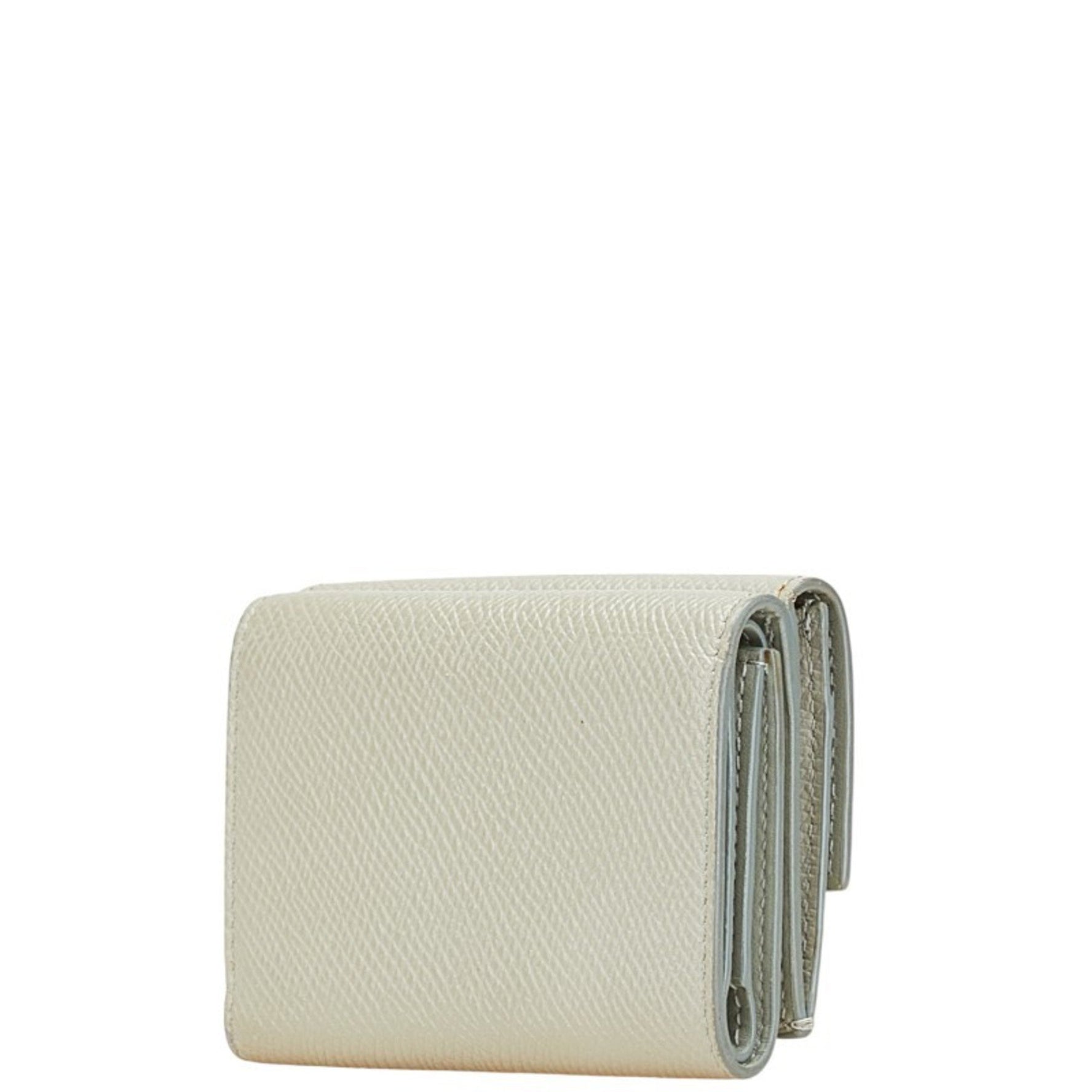 Celine Tri-fold Compact Wallet Light Green Leather