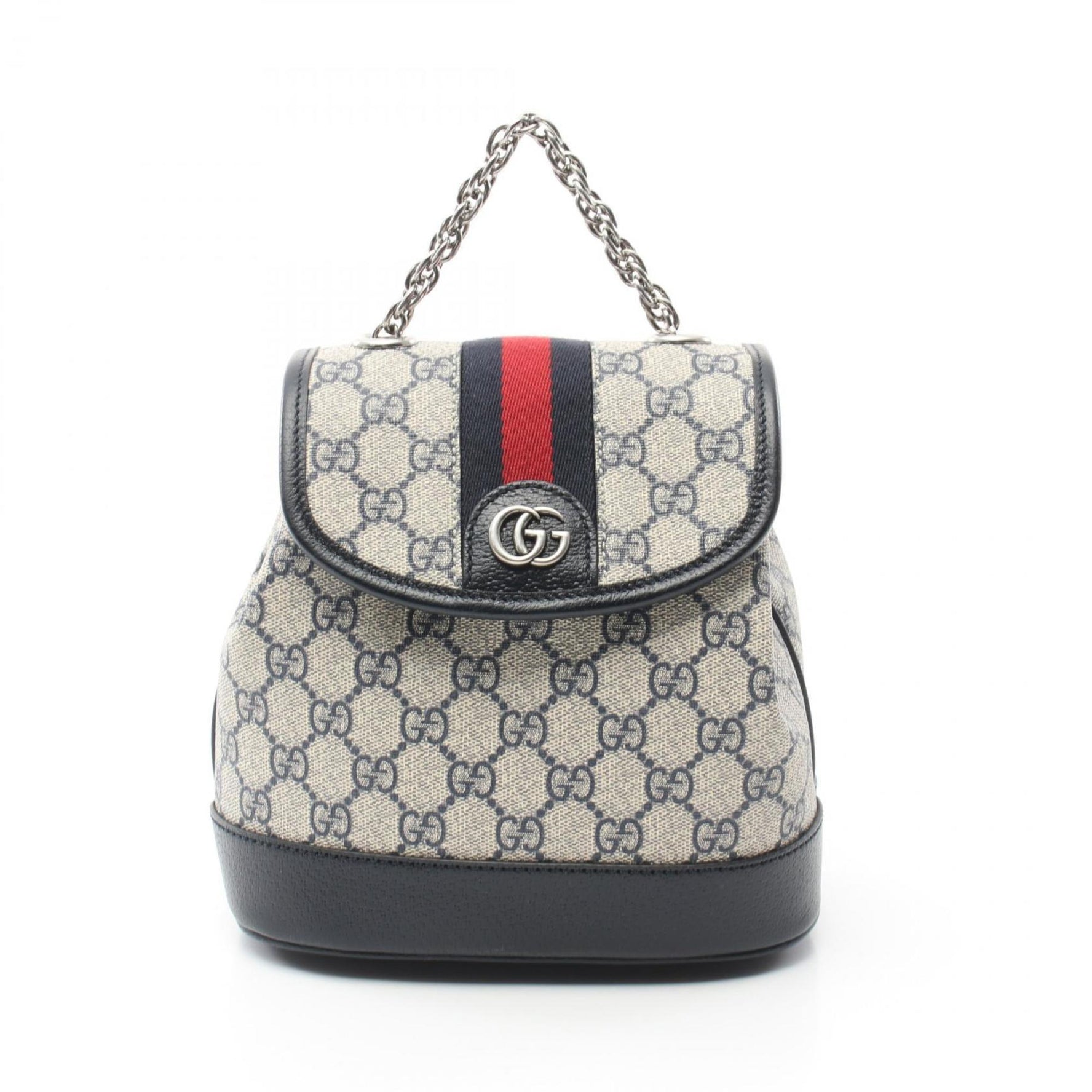 GUCCI Offdia GG Supreme Rucksack Backpack Bag Coated Canvas Leather White Navy