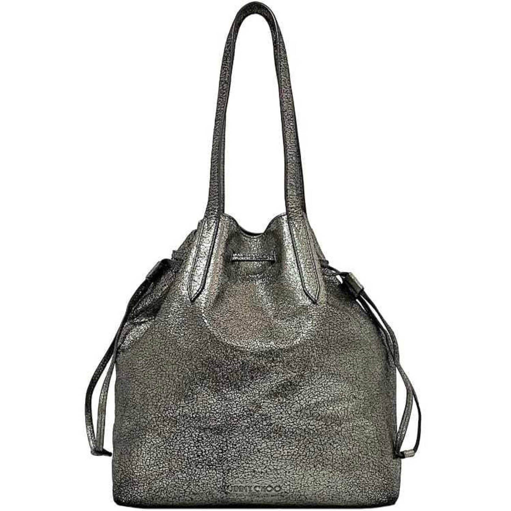 Jimmy Choo Tote Bag ec-22610 Metallic Silver Leather JIMMY CHOO Women's