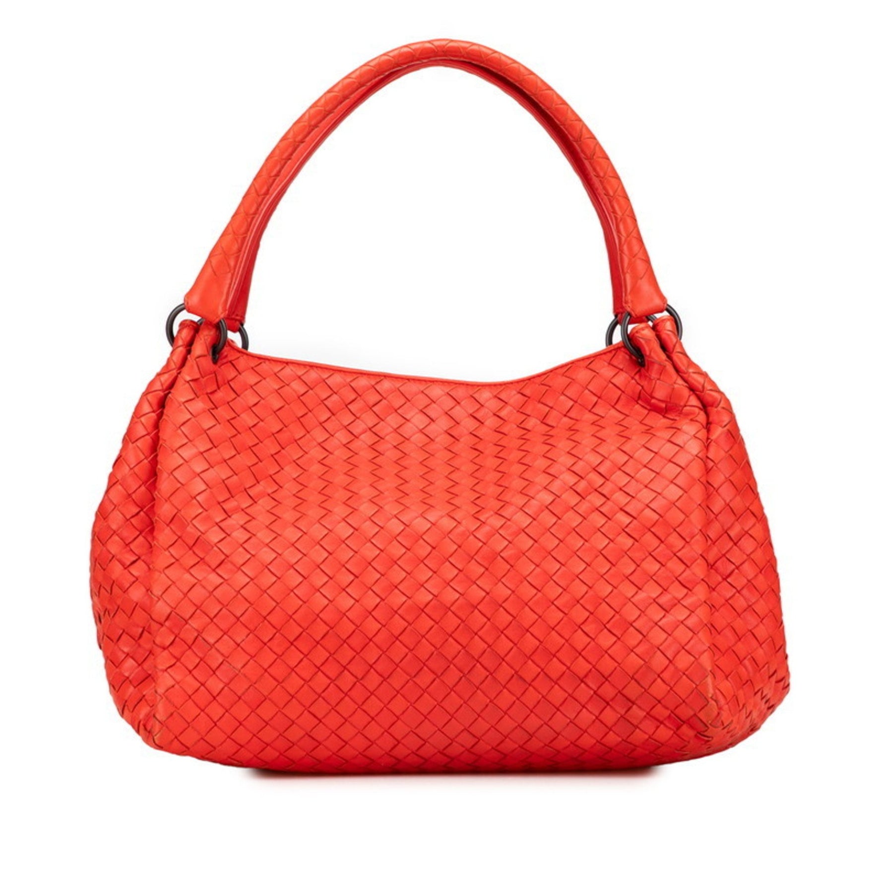Bottega Veneta Intrecciato Parachute Tote Bag, Shoulder Handbag, Red Leather