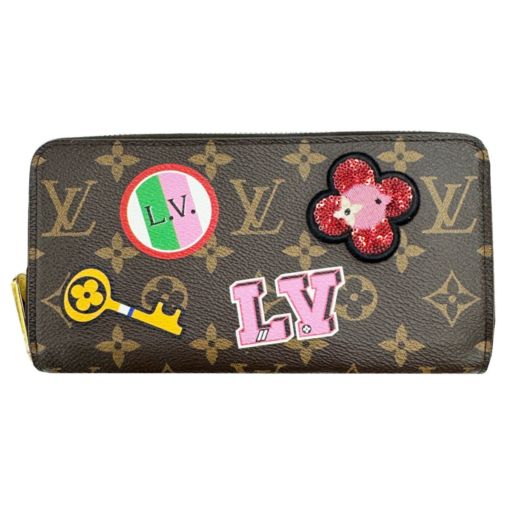 LOUIS VUITTON Zippy Wallet Monogram Patches M63392 Long Canvas Brown Women's Men's