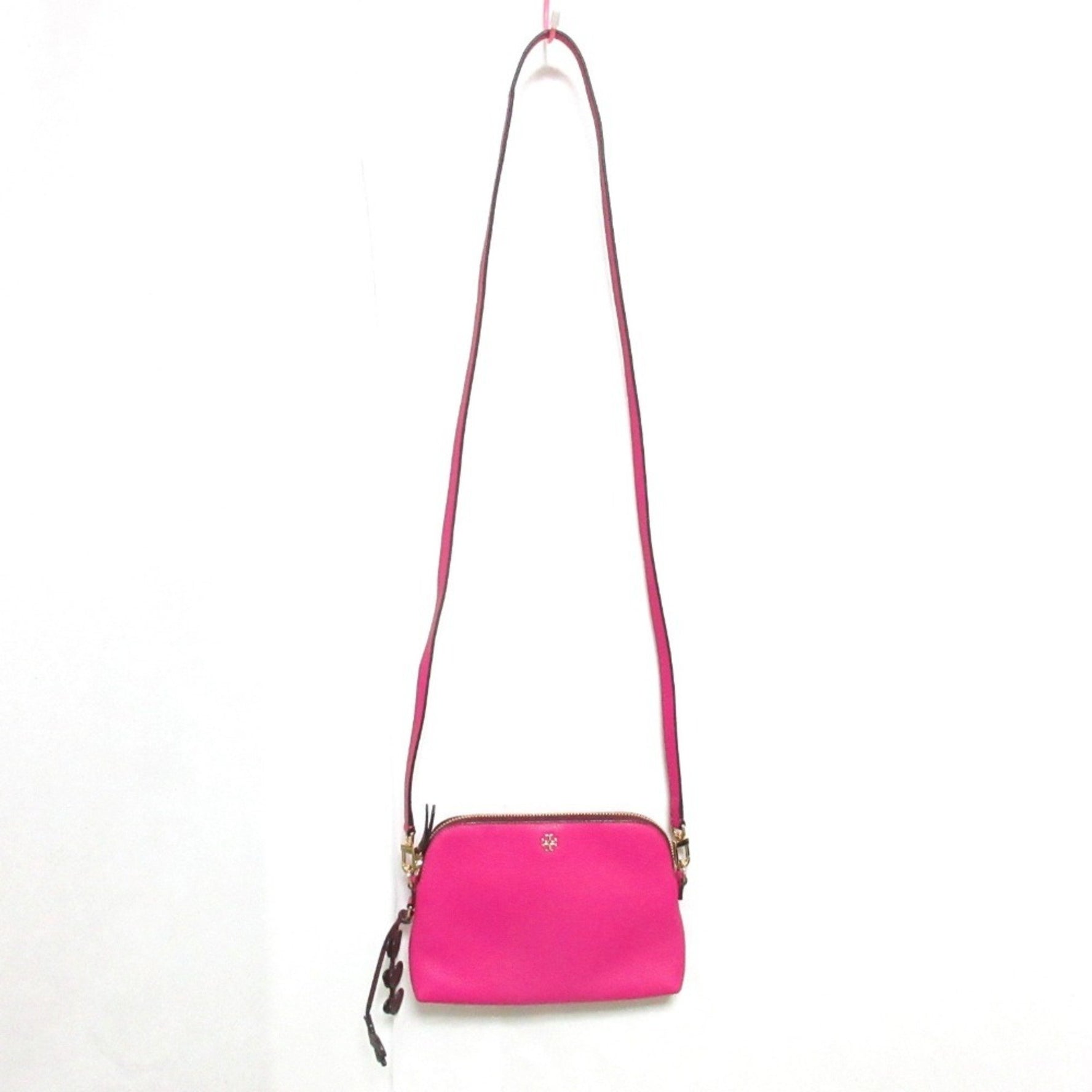 TORY BURCH Dome Leather Crossbody Bag Shoulder Pink Women's