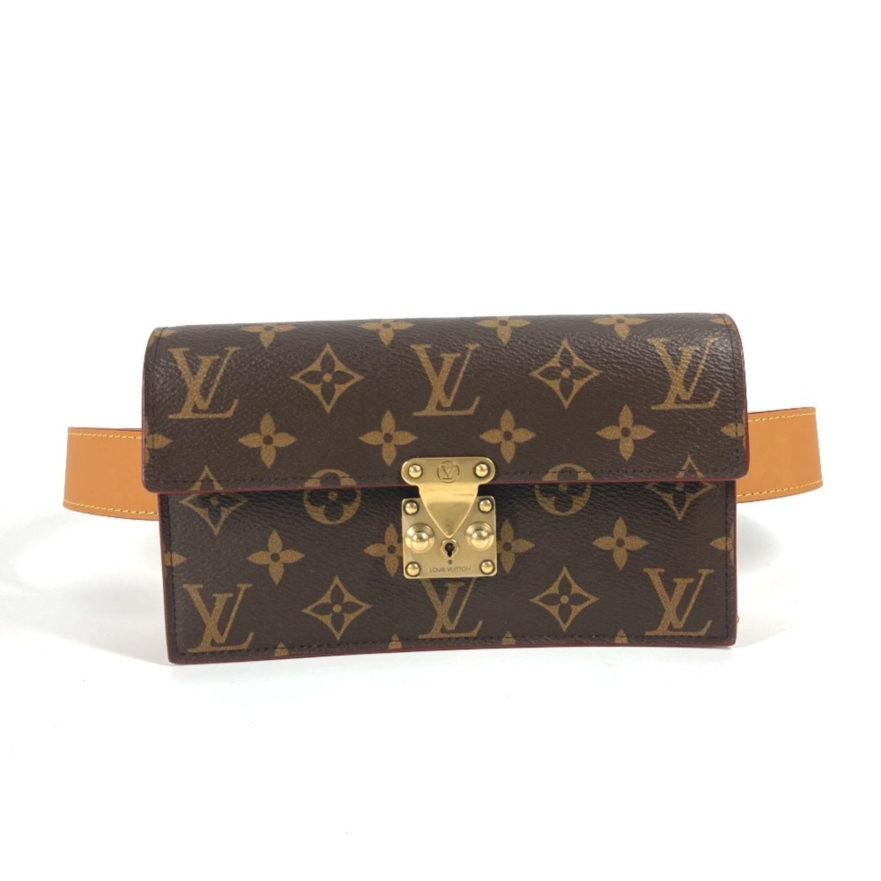 LOUIS VUITTON M44667 Monogram S-Lock Belt Pouch PM, Bag, Shoulder Waist Canvas, Women's, Brown, Like New