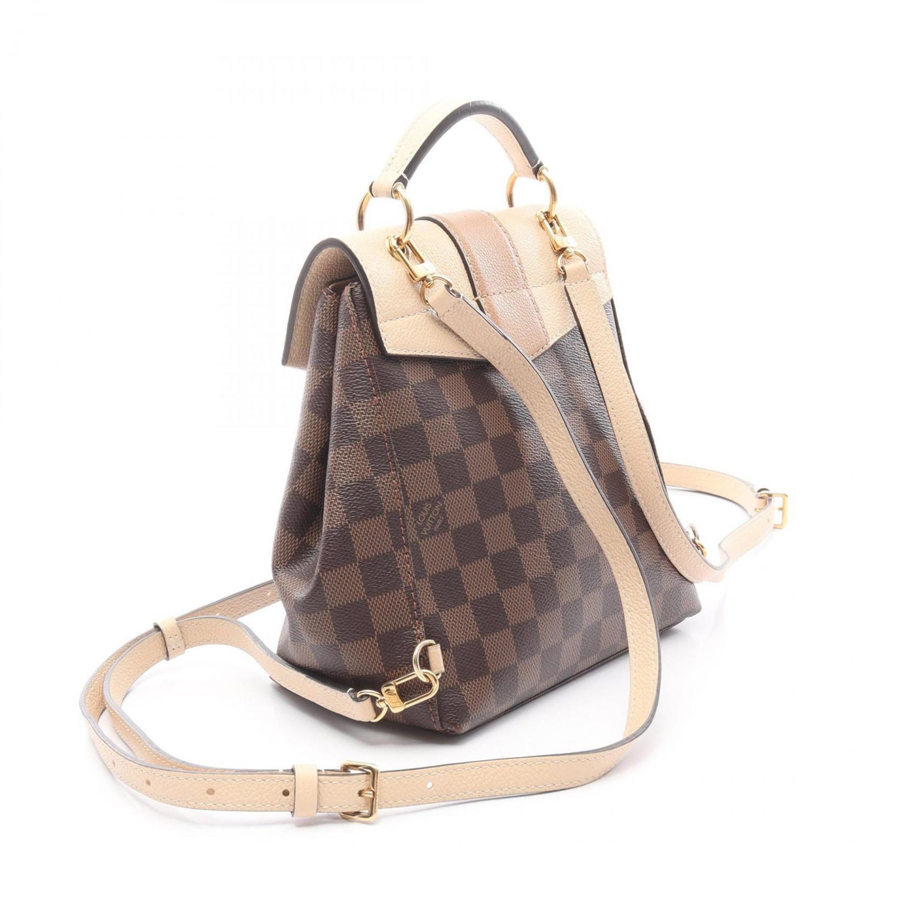 Louis Vuitton Clapton Backpack, Coated Canvas, Leather, Damier Brown and Beige