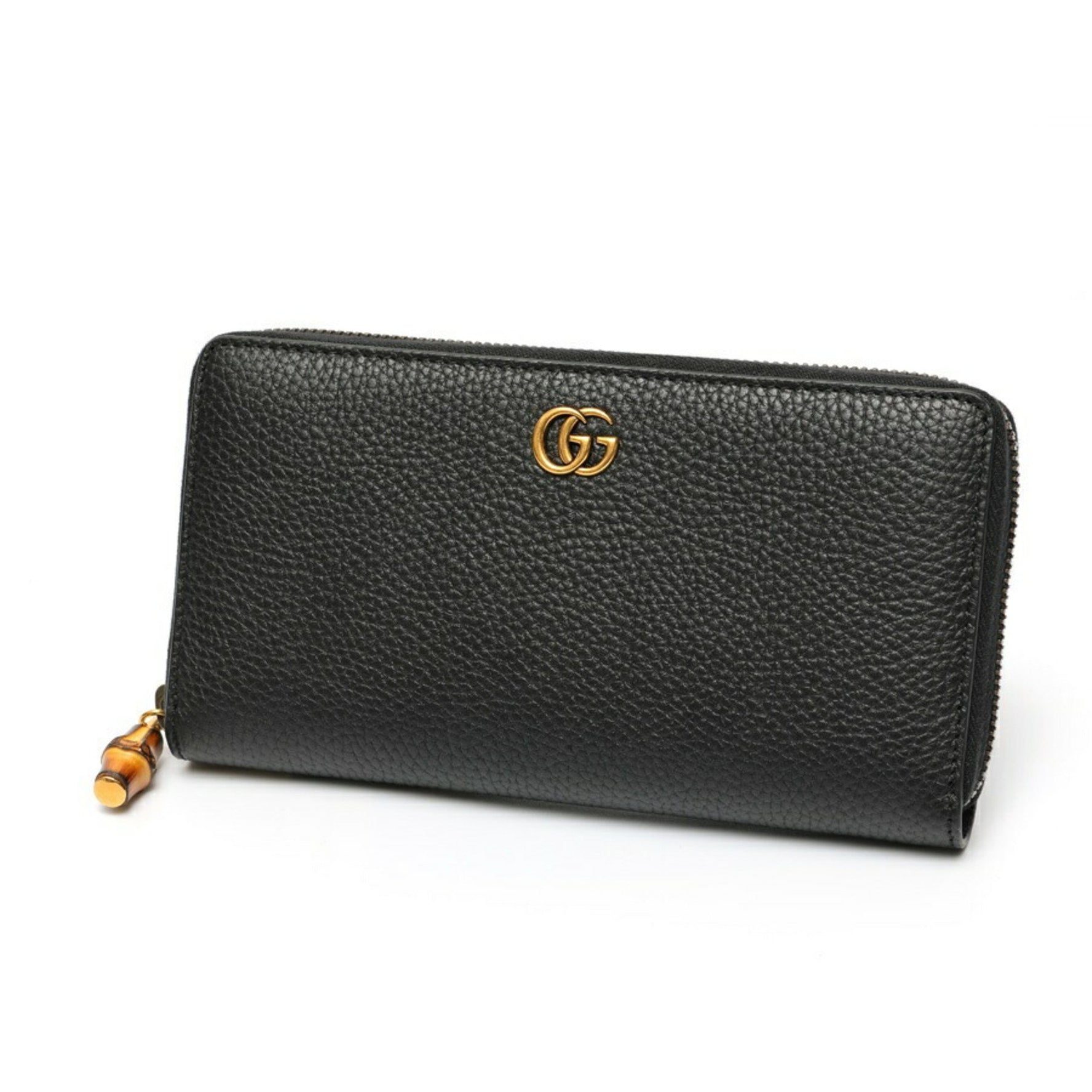 Gucci Bamboo Zip Around Wallet Leather
