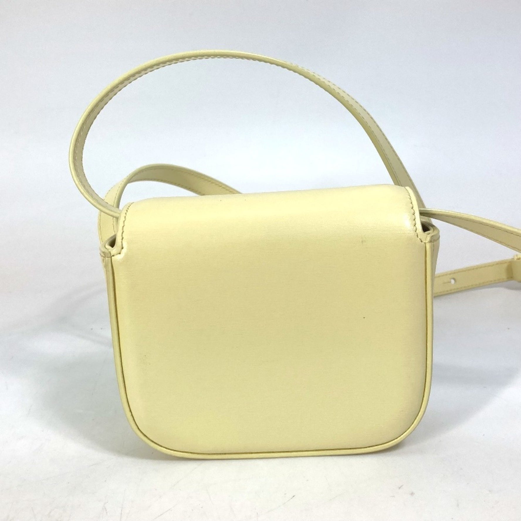 CELINE Mini Triomphe Micro Bag, Shiny Calfskin Leather Shoulder Soft Like New