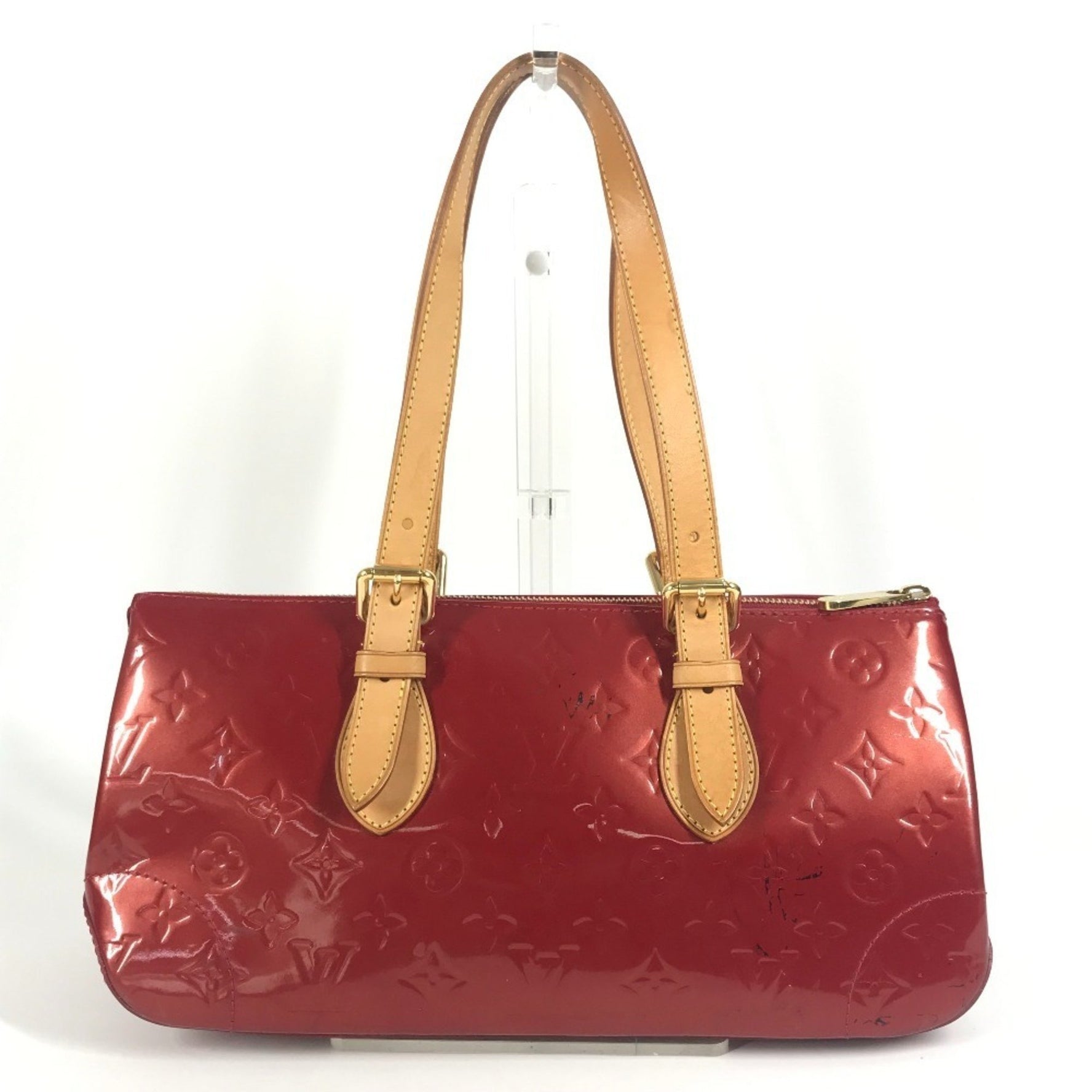 LOUIS VUITTON Monogram Vernis Rosewood Avenue Tote Bag, Canvas, Pomme d'Amour, Red