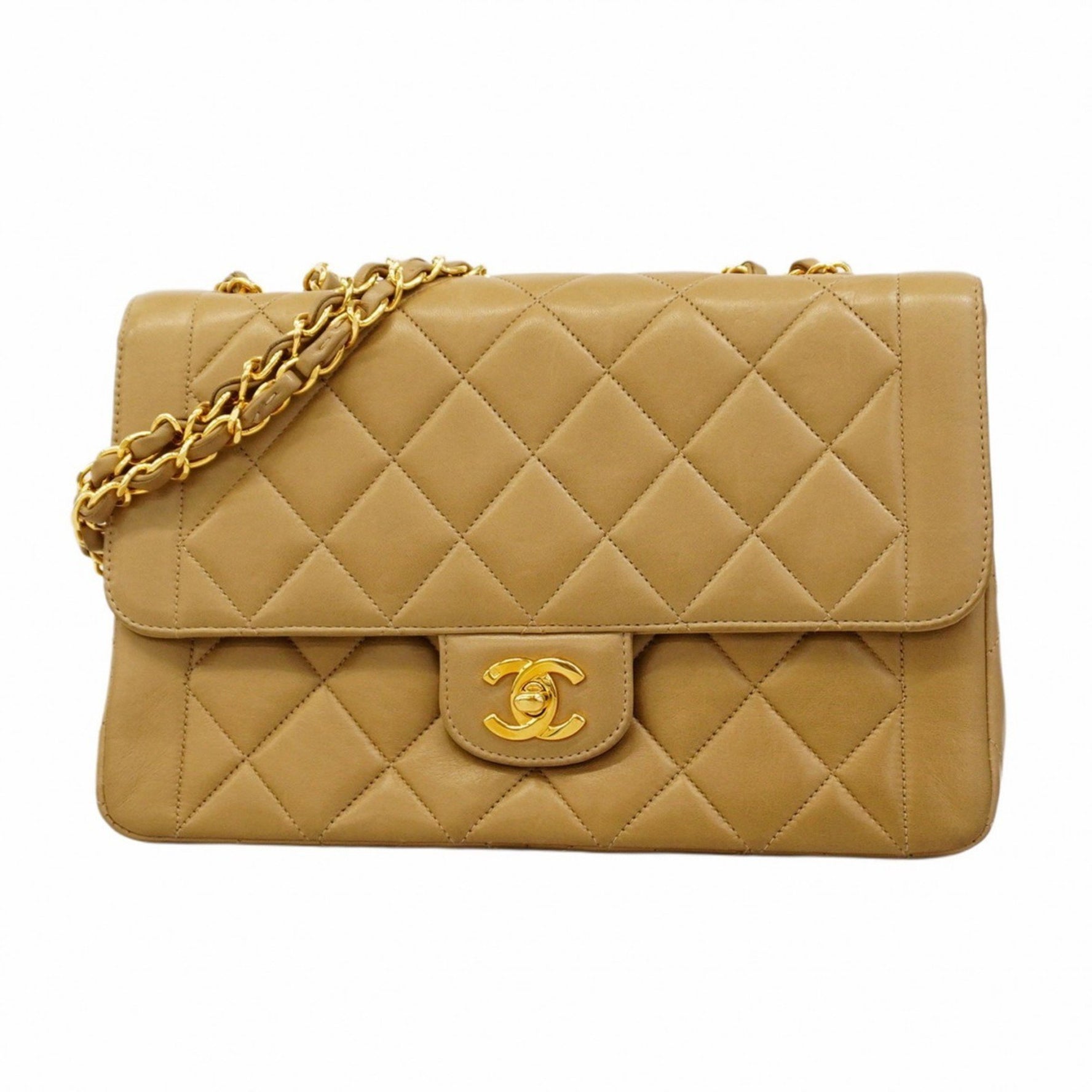 Chanel Shoulder Bag Matelasse W Chain Lambskin
