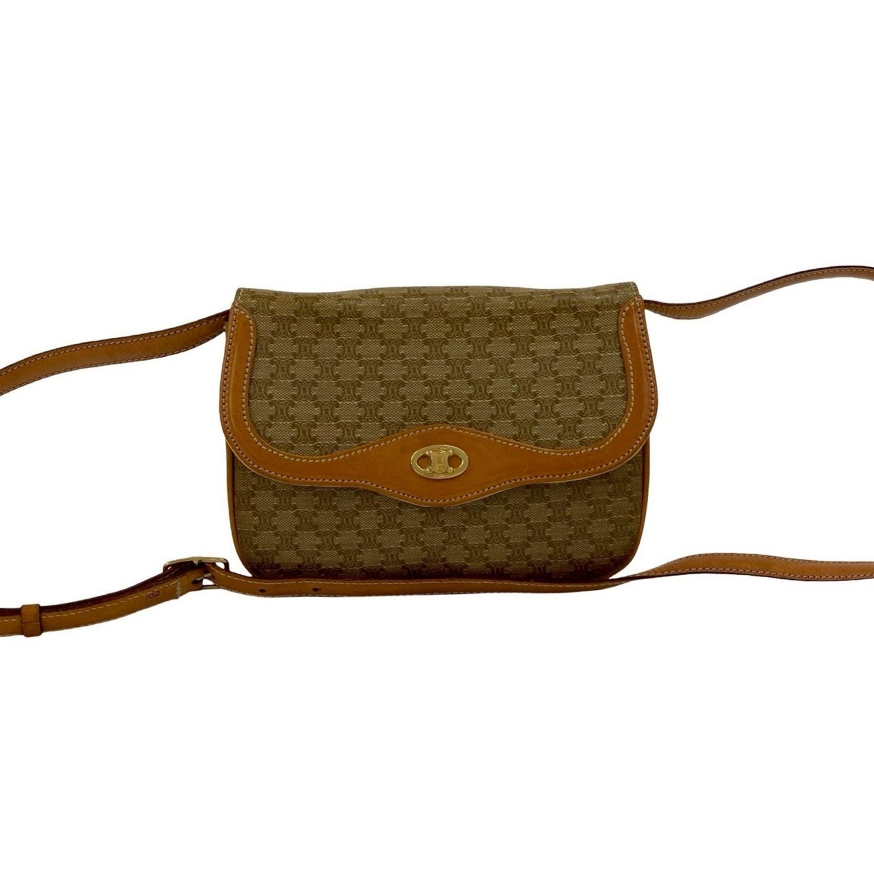 CELINE Macadam Blason Triomphe Leather Mini Shoulder Bag/Pochette