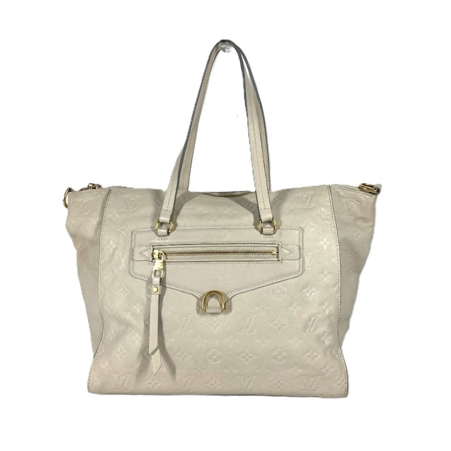 Louis Vuitton Monogram Empreinte Lumineuse PM Tote Bag Shoulder Leather Neige White